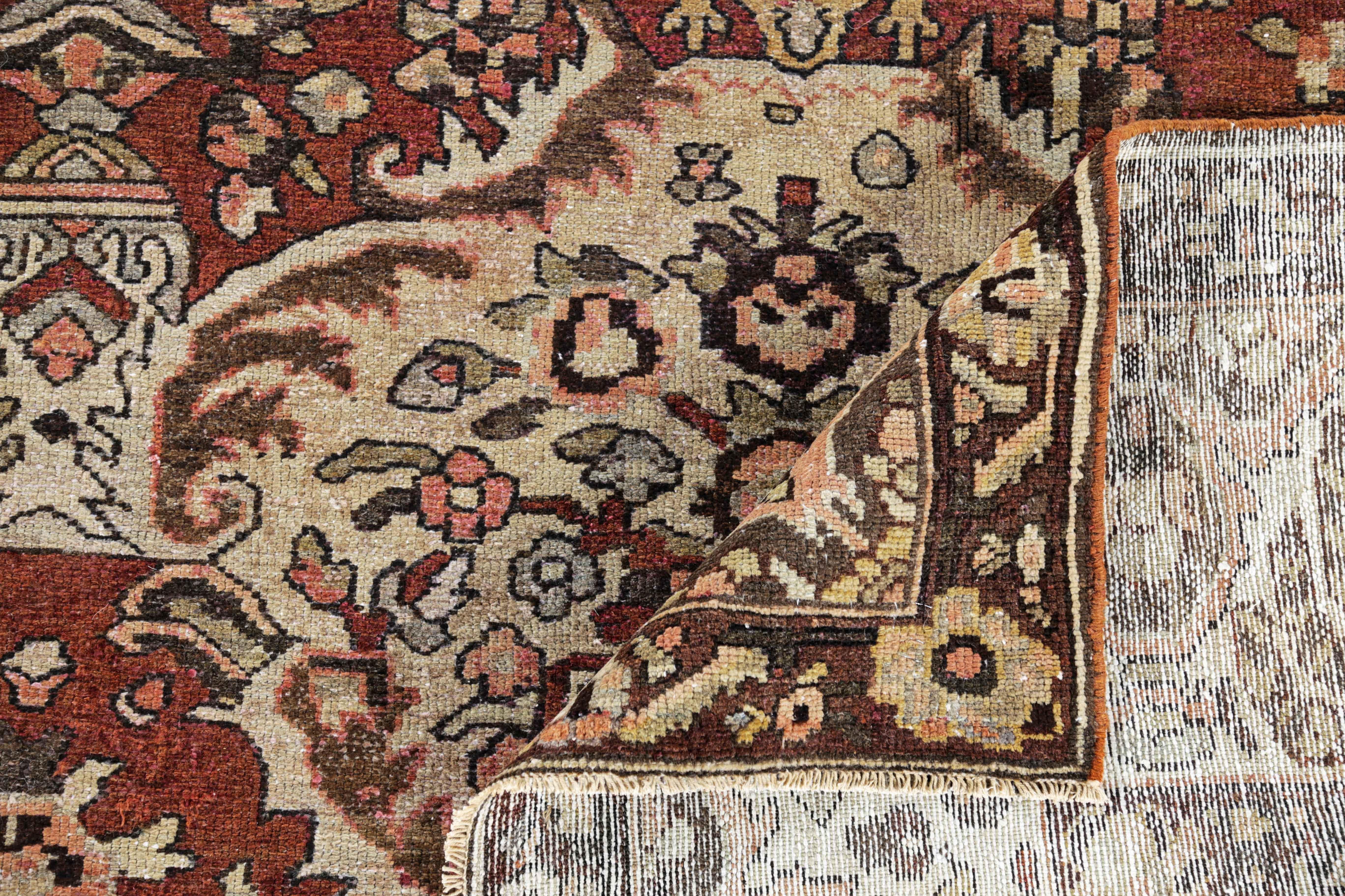 Antique Persian Square Rug Bakhtiar Design For Sale 1