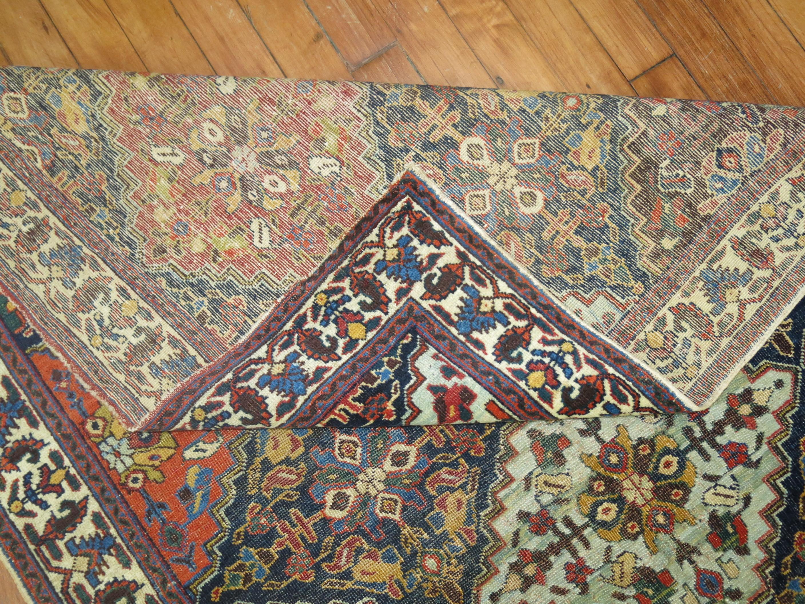 Hand-Woven Antique Persian Square Rug