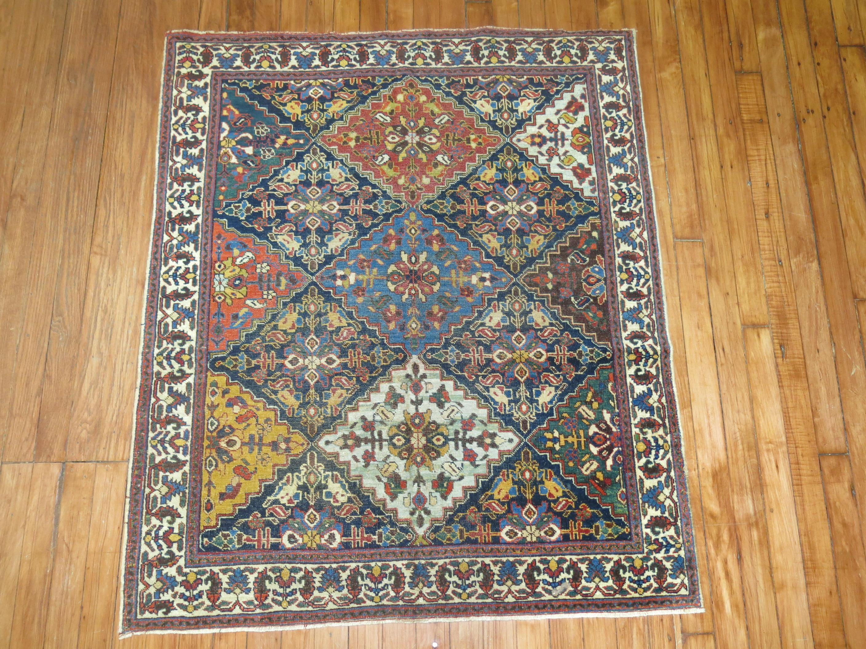 Antique Persian Square Rug In Good Condition In New York, NY