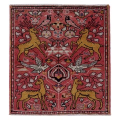 Antique Persian Square Rug Heriz Design