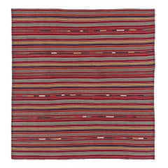 Antique Persian Square Rug Jajim Design