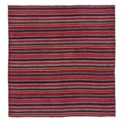 Antique Persian Square Rug Jajim Design
