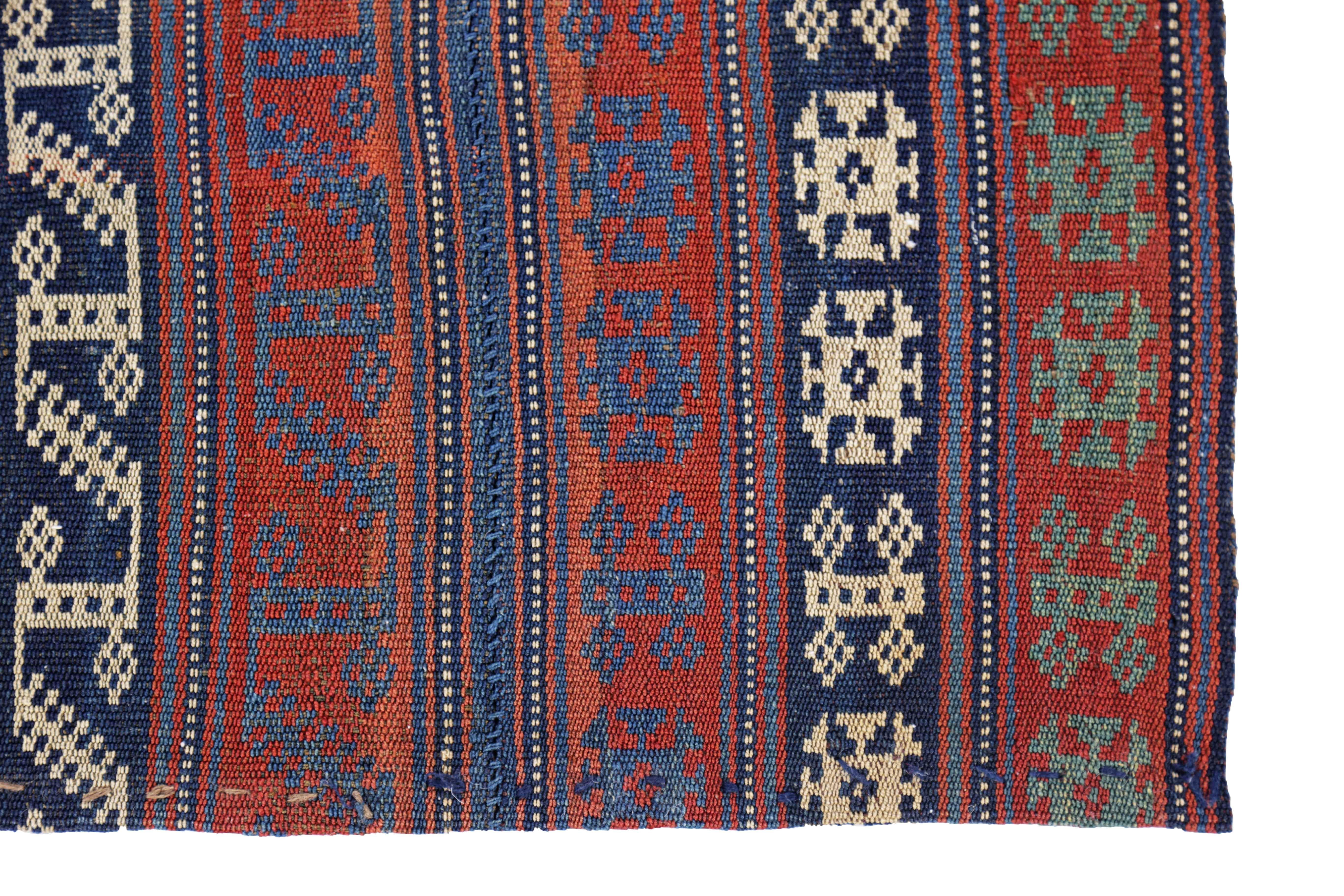 Other Antique Persian Square Rug Jajim Design For Sale