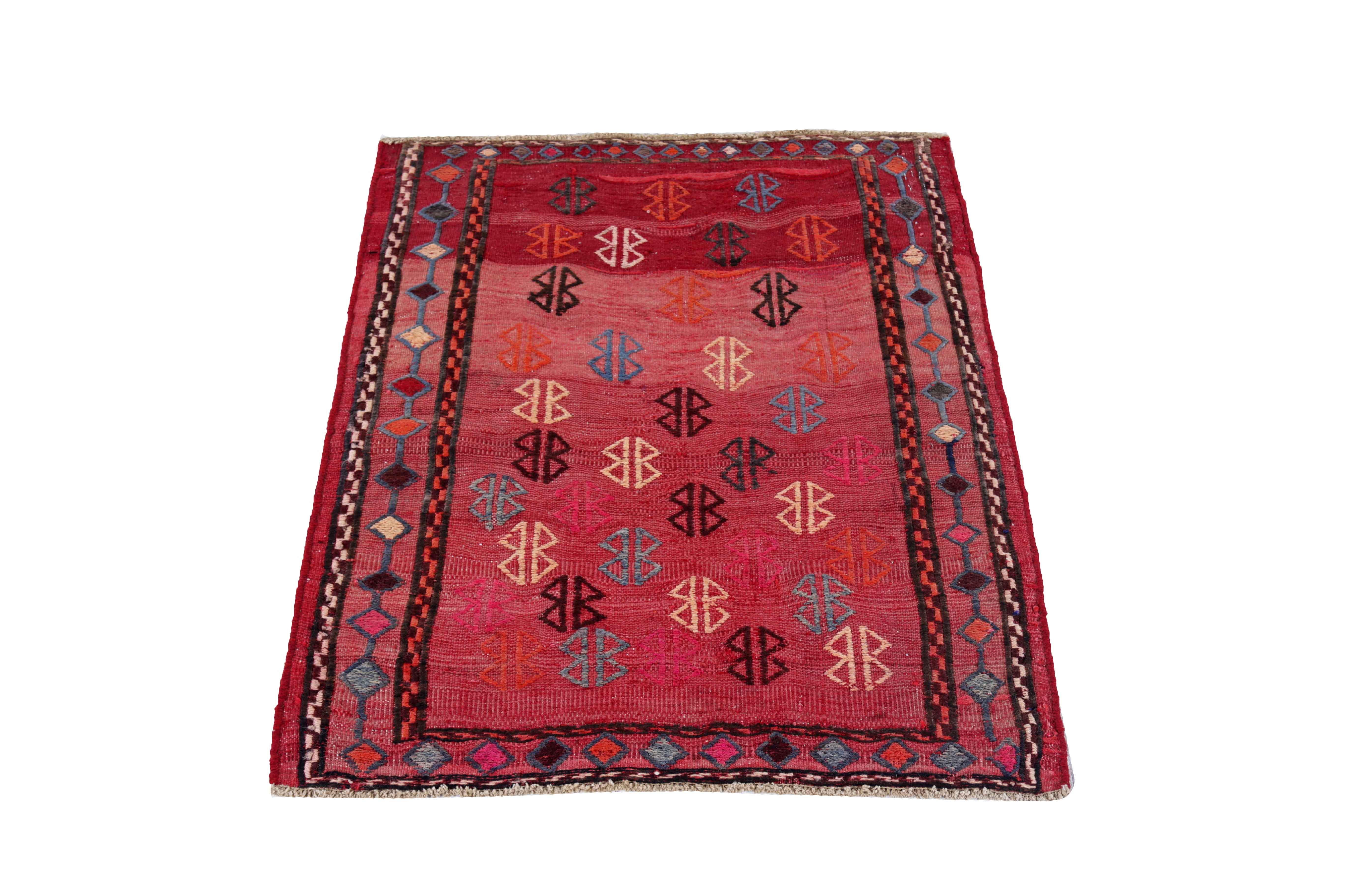 Antique Persian square rug handwoven from the finest sheep’s wool. It’s colored with all-natural vegetable dyes that are safe for humans and pets. It’s a traditional Kilim design handwoven by expert artisans. It’s a lovely square rug that can be