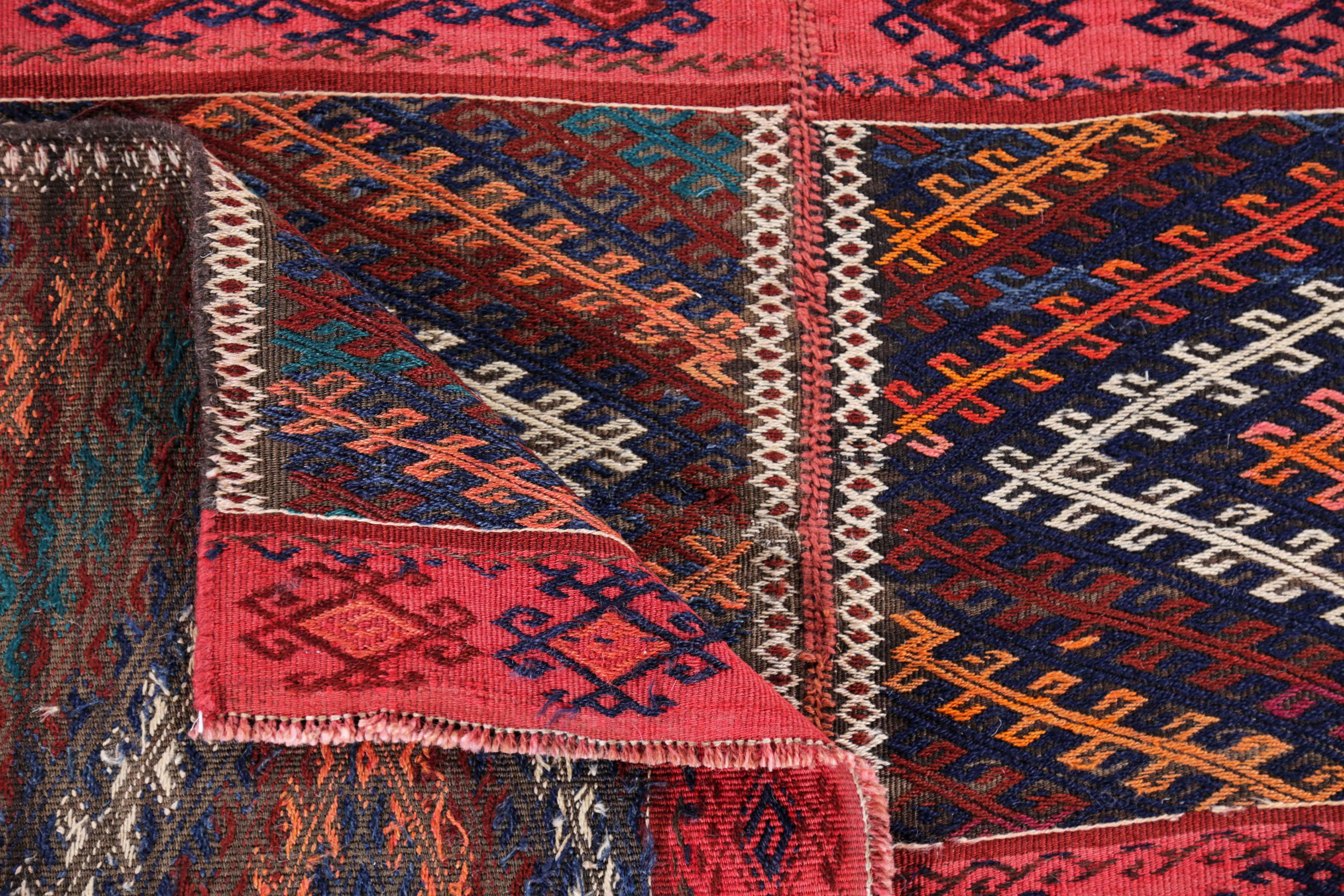 Alfombra Persa Antigua Cuadrada Diseño Kilim Lana en venta