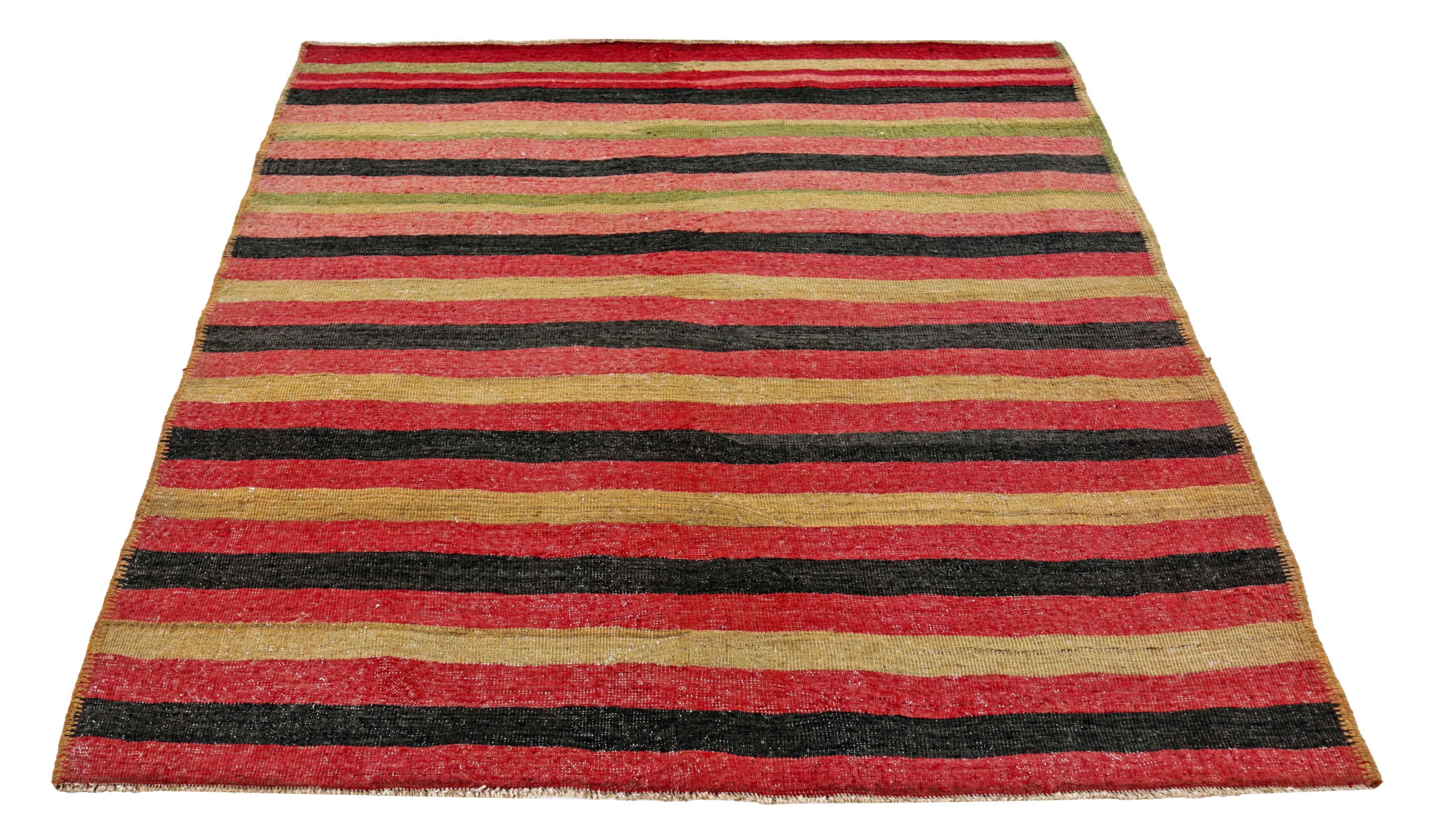 Antique Persian square rug handwoven from the finest sheep’s wool. It’s colored with all-natural vegetable dyes that are safe for humans and pets. It’s a traditional Kilim design handwoven by expert artisans. It’s a lovely square rug that can be