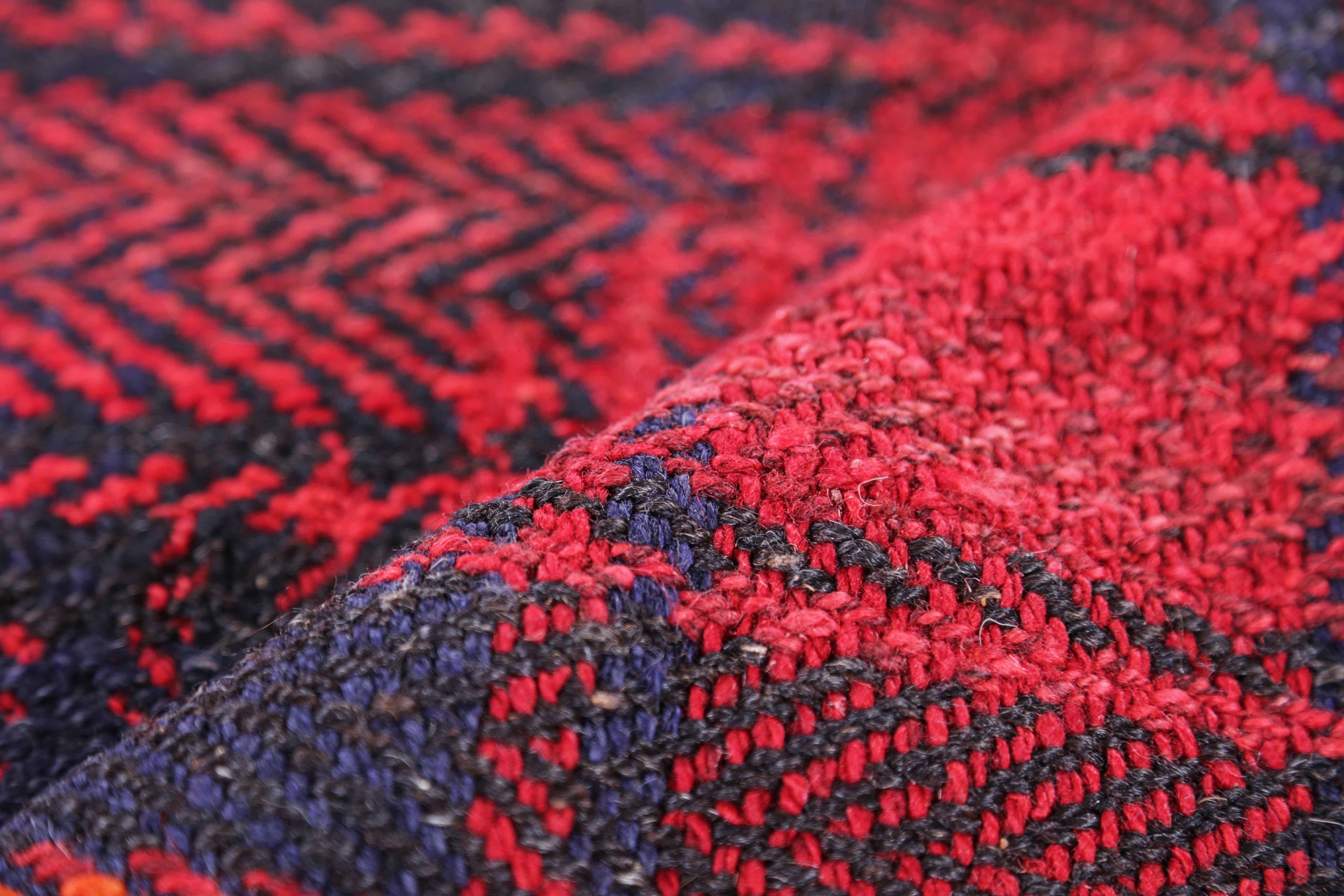 Wool Antique Persian Square Rug Kilim Design For Sale