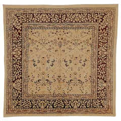 Antique Persian Square Rug Tabriz Design
