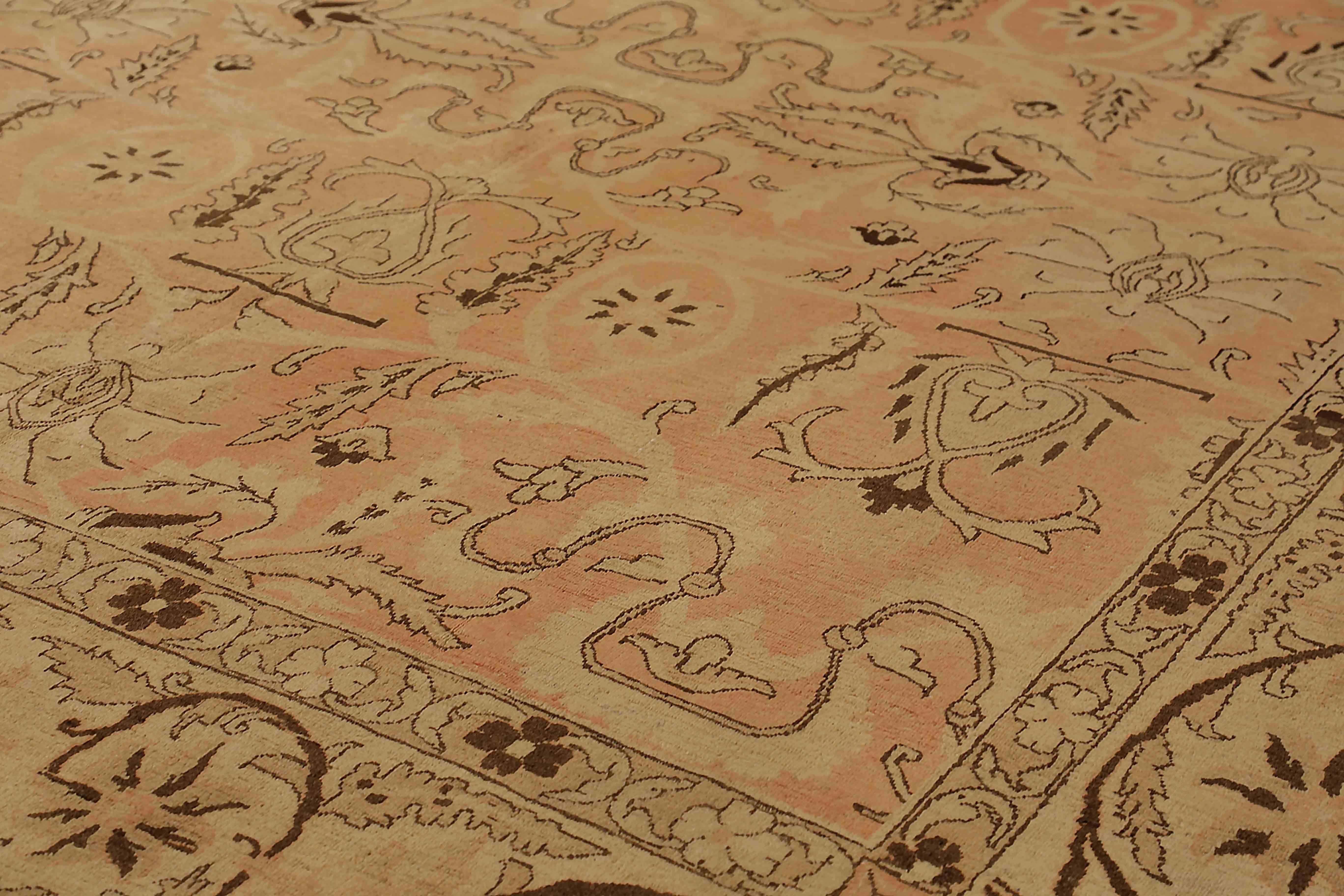Alfombra Persa Cuadrada Antigua Diseño Tabriz Tejido a mano en venta