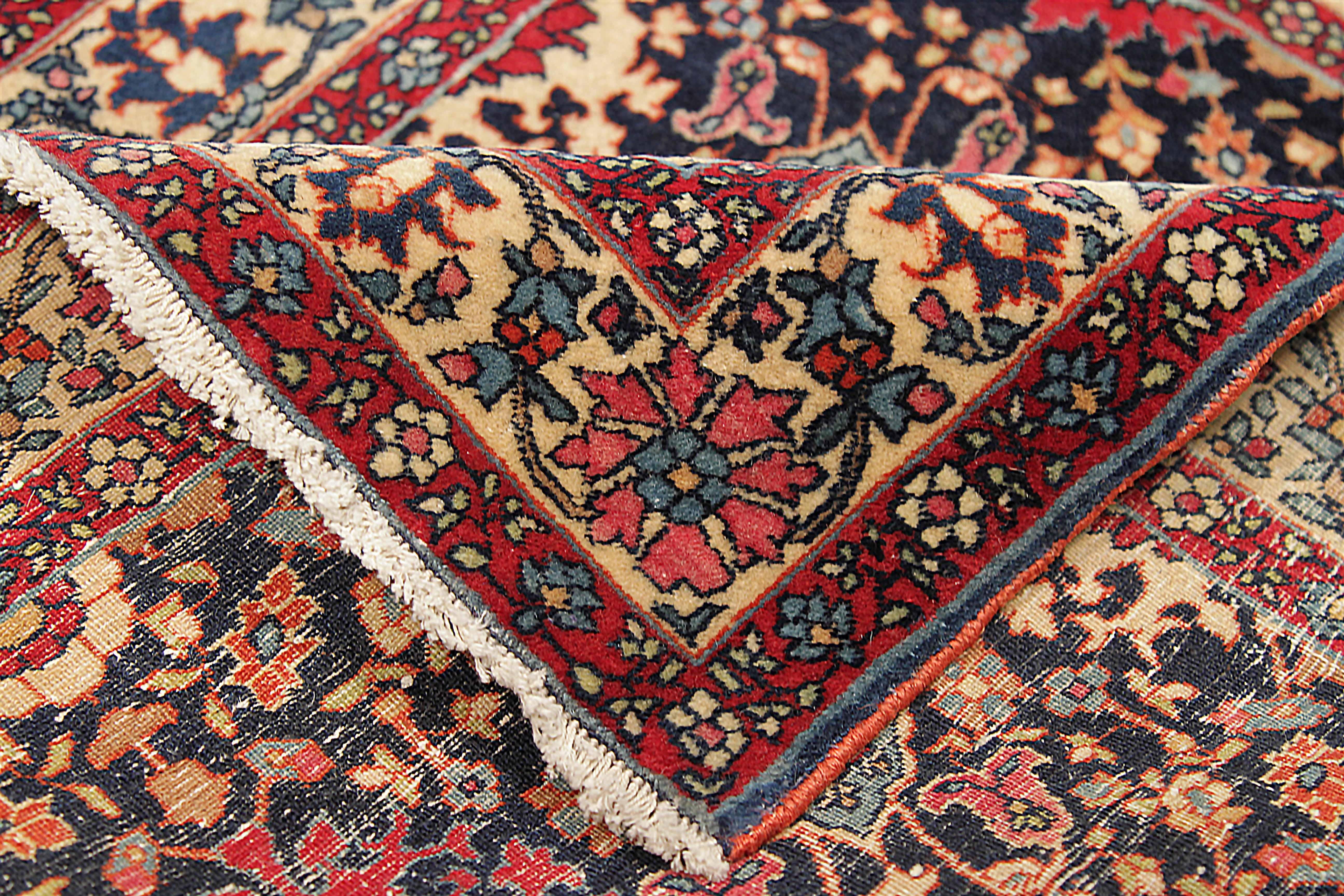 20th Century Antique Persian Square Rug Tehran Design For Sale