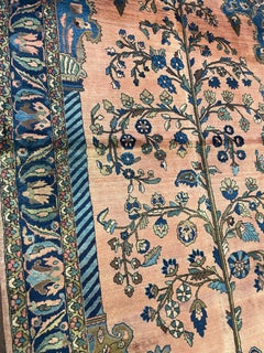 Antique Persian style Mohajeran Sarouk Tree of Life Rug