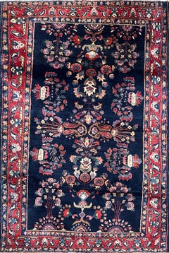Antique Persian style Mohajeran Sarouk Tree of Life Rug