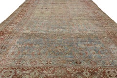 Antique Persian Sultanabad 13'x24 Wool Area Rug Muted Terracotta & Blue