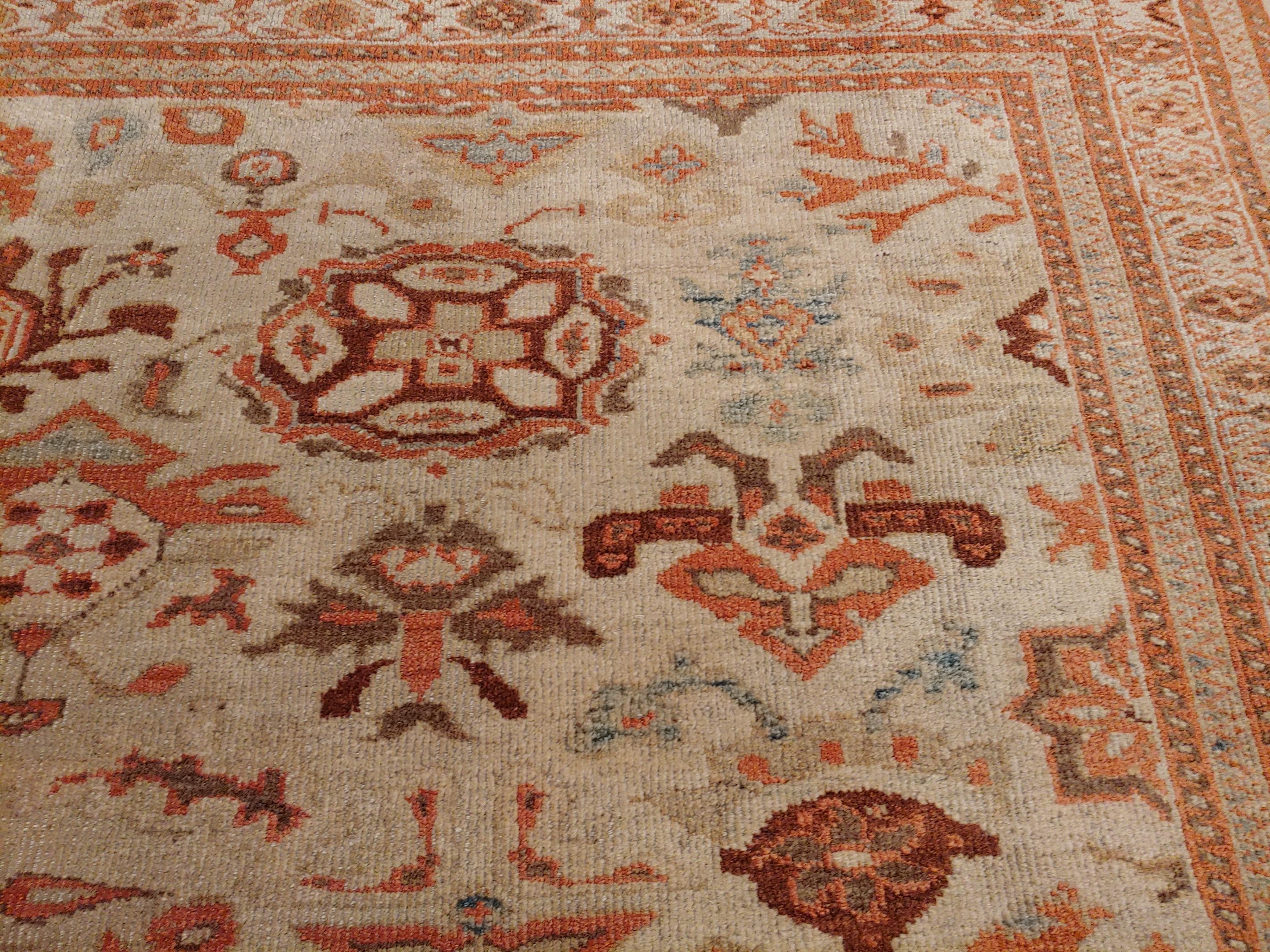 Antique Persian Sultanabad, All-Over Design, Light Blue, Wool, Scatter, 1890 For Sale 1