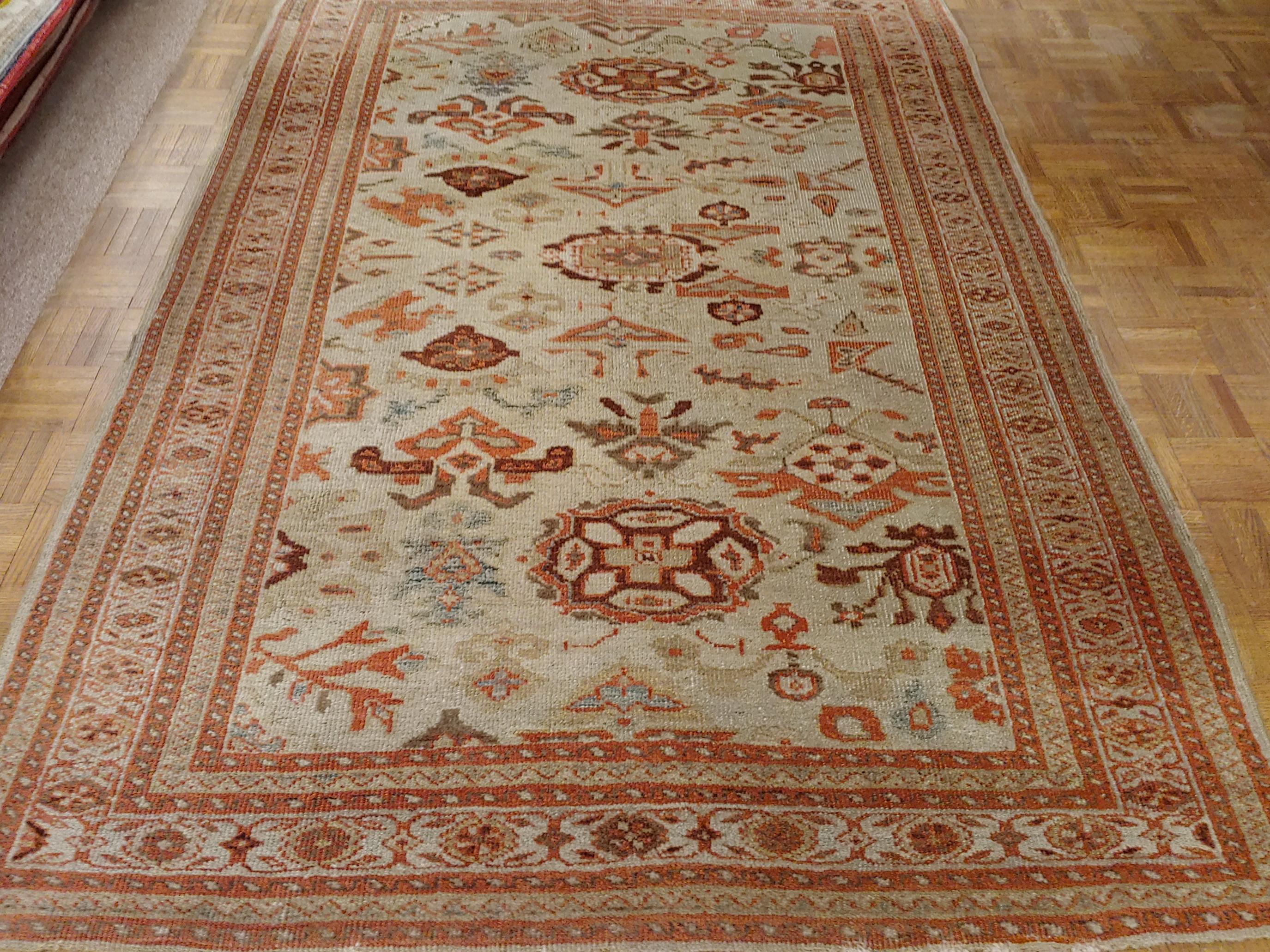 Antique Persian Sultanabad, All-Over Design, Light Blue, Wool, Scatter, 1890 For Sale 2