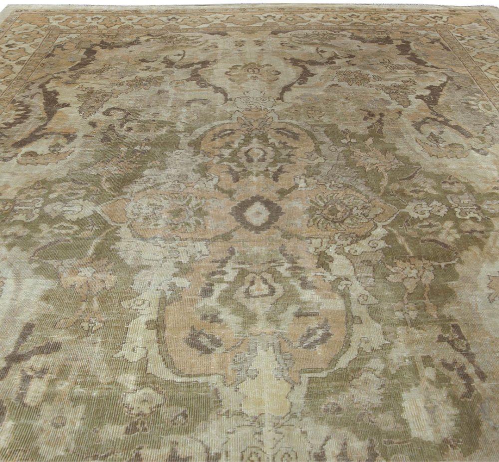 Hand-Knotted Antique Persian Sultanabad Handwoven Wool Rug For Sale
