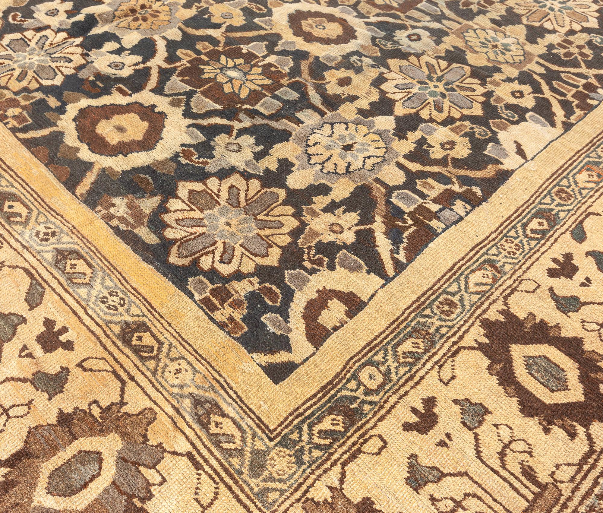 20th Century Antique Persian Sultanabad Botanic Hand Knotted Rug For Sale