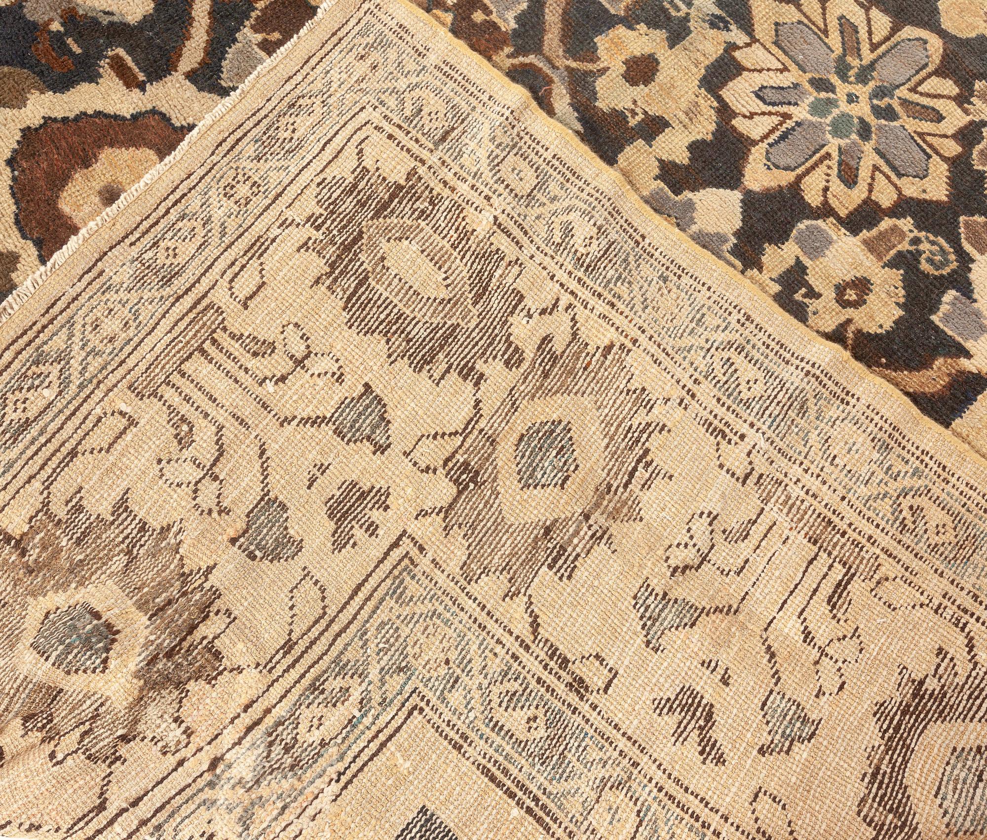 Antique Persian Sultanabad Botanic Hand Knotted Rug For Sale 3