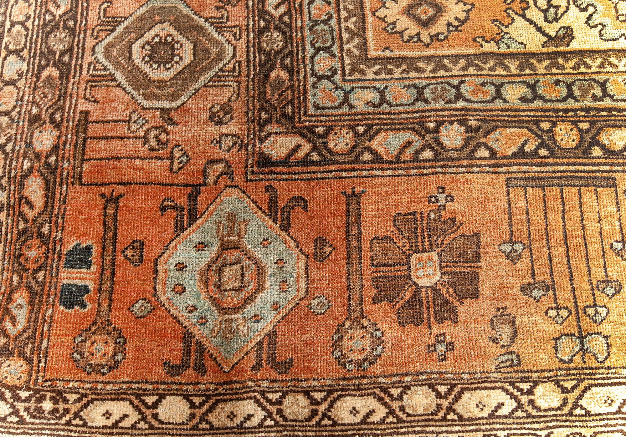 Antique Persian Sultanabad Botanic Handmade Rug For Sale 1