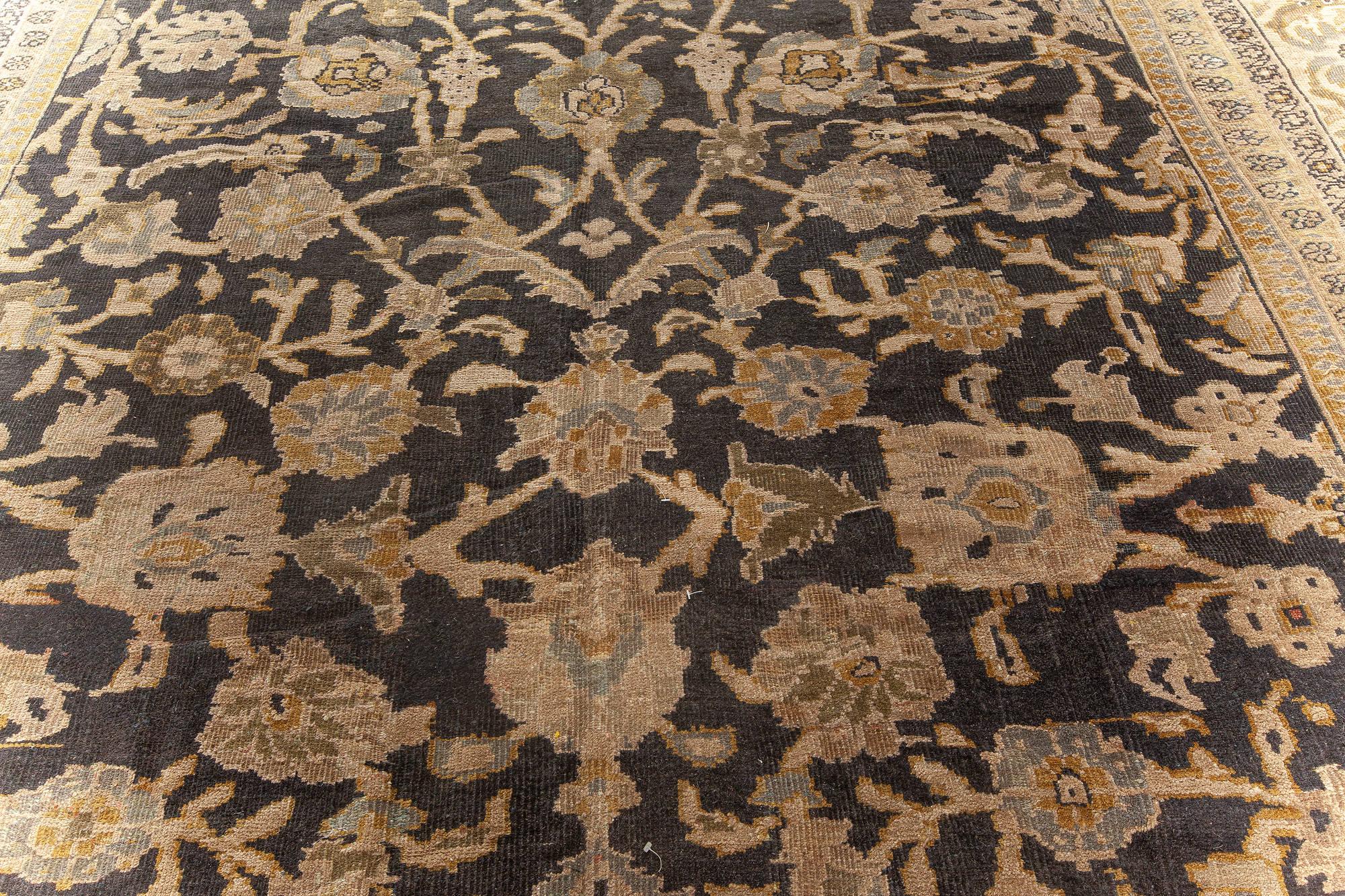 Hand-Knotted Antique Persian Sultanabad Botanic Handmade Rug For Sale