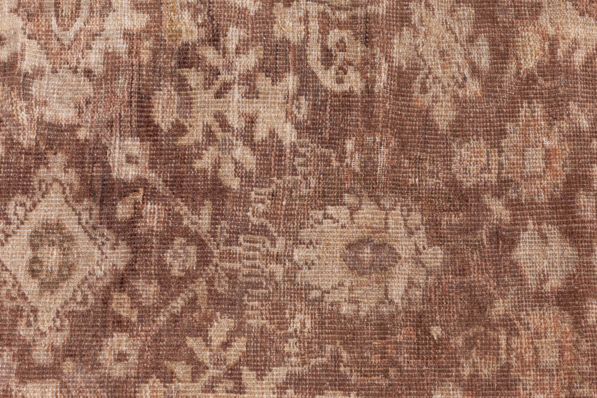 Antike persische Sultanabad Brown Handmade Wool Rugs Doris Leslie Blau (Handgeknüpft) im Angebot