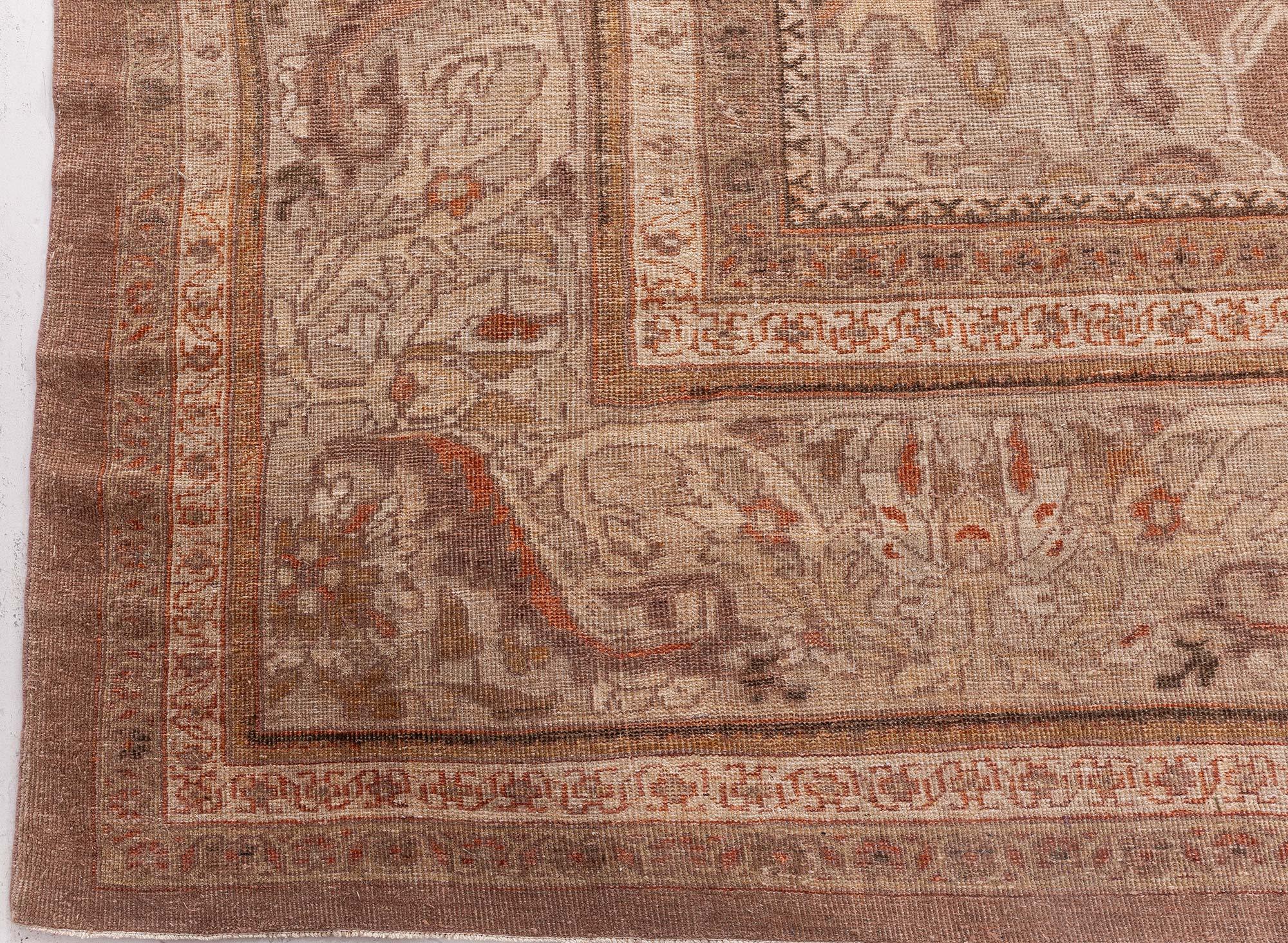Antike persische Sultanabad Brown Handmade Wool Rugs Doris Leslie Blau (Wolle) im Angebot