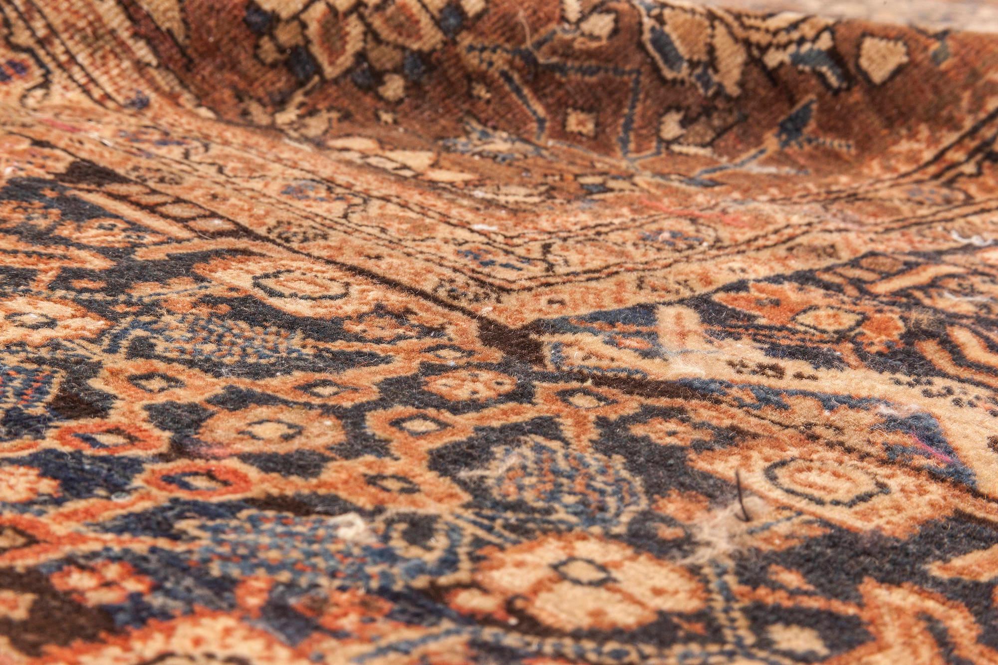 Antiker persischer Sultanabad-Teppich aus brauner handgewebter Wolle (Handgewebt) im Angebot