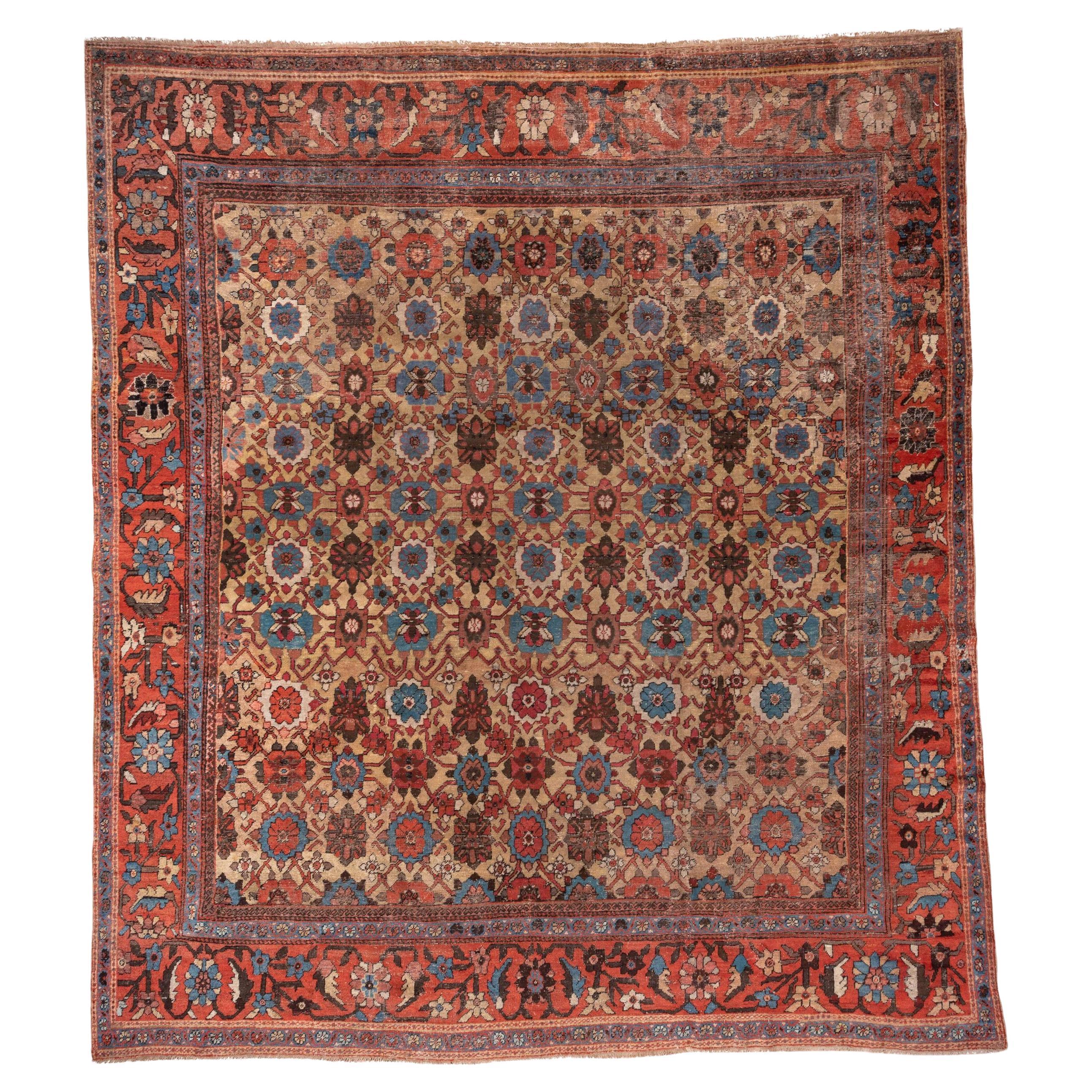 Antique Persian Sultanabad Carpet, Allover Floral Field, circa 1900s For Sale