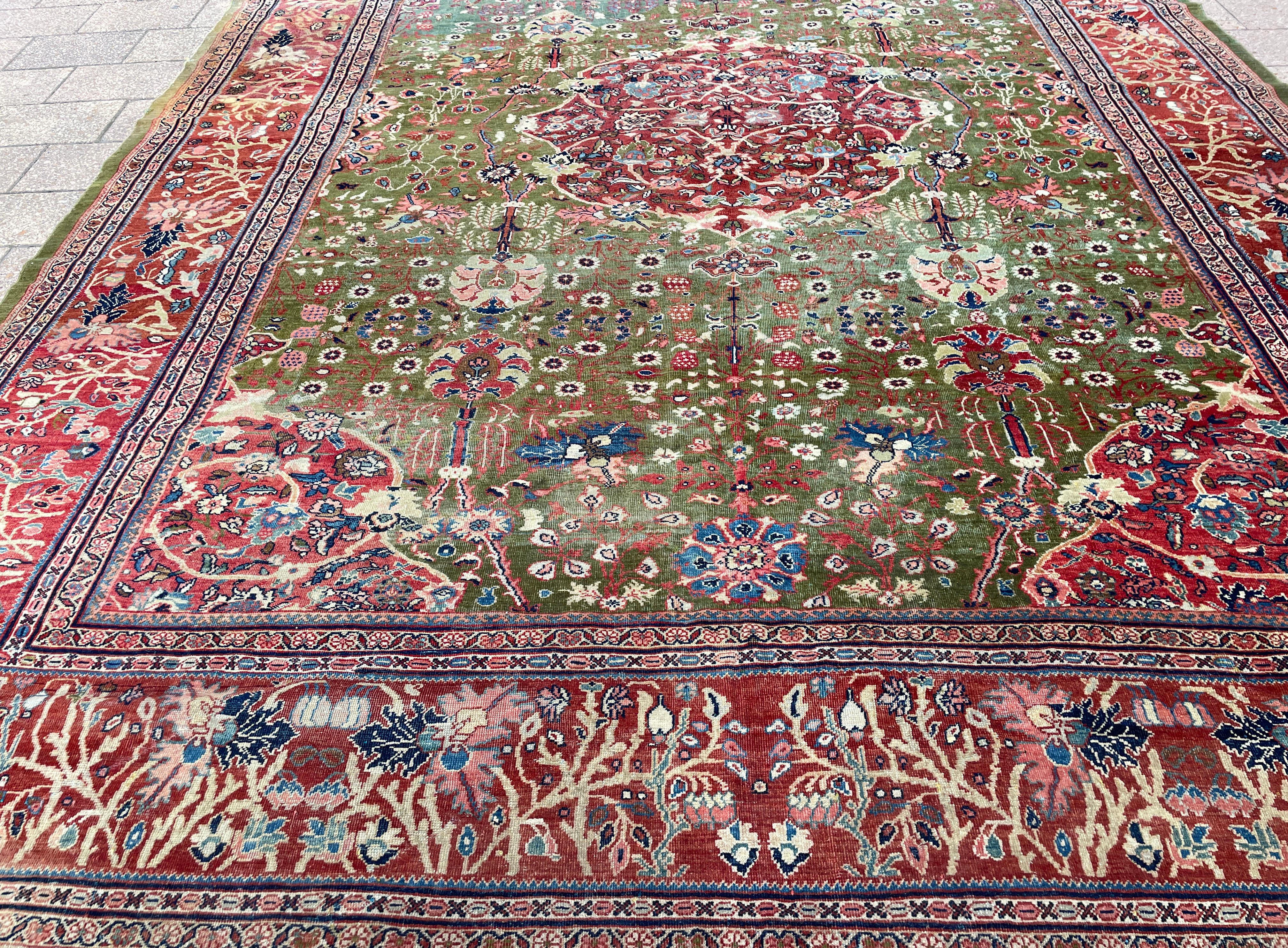 Antiker persischer Sultanabad-Teppich aus Sultanabad, unter dem Ozean im Angebot 9