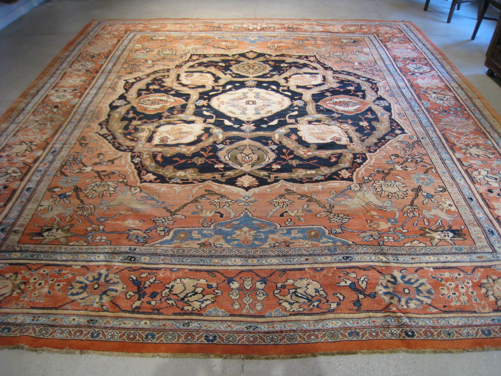 The Arak region in central Persia is generally accepted to have produced more large carpets than any other province in that country. During the second half of the nineteenth century, new carpet production commenced expressly for export to both
