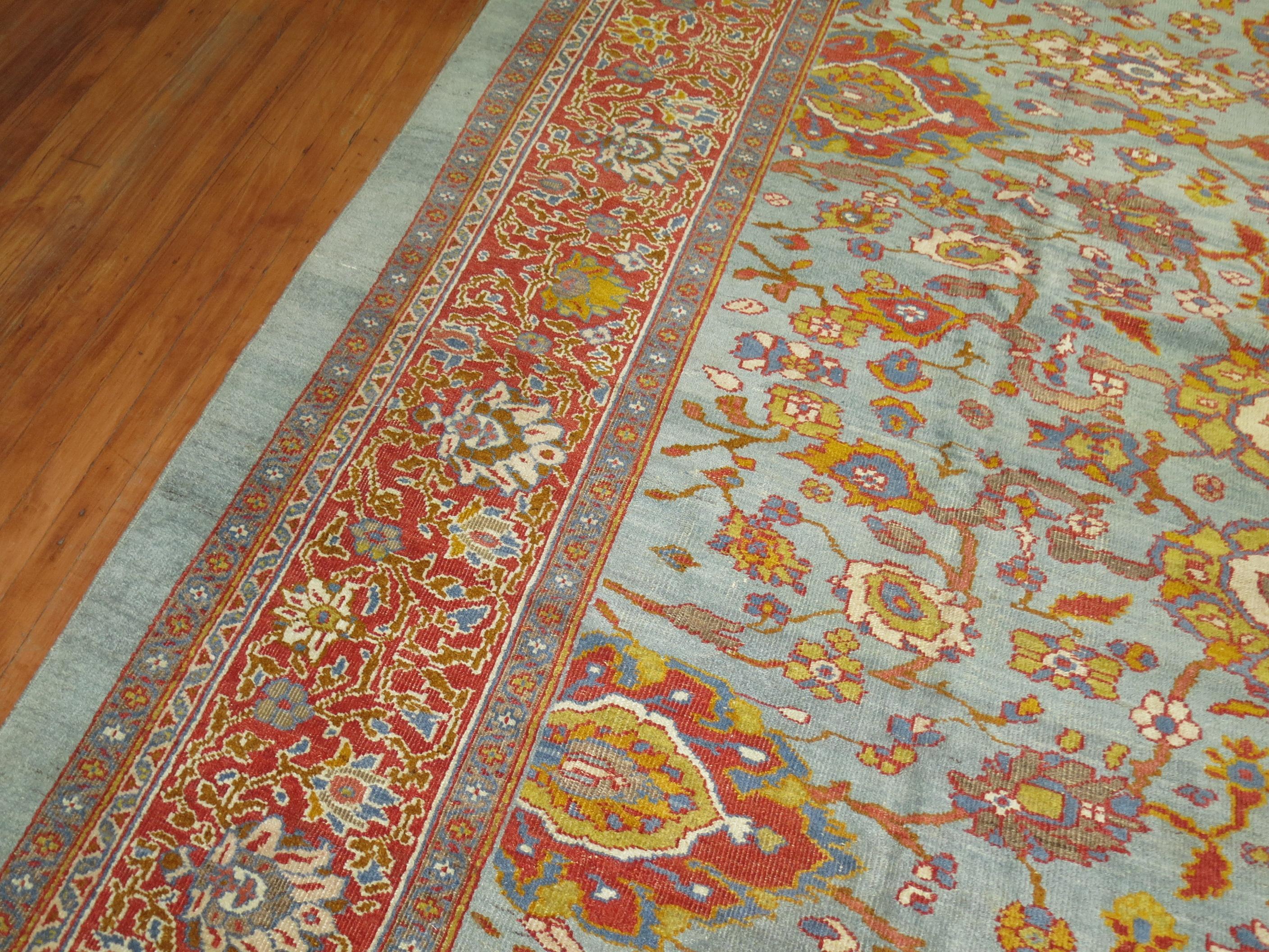 Hand-Woven Antique Persian Sultanabad Carpet