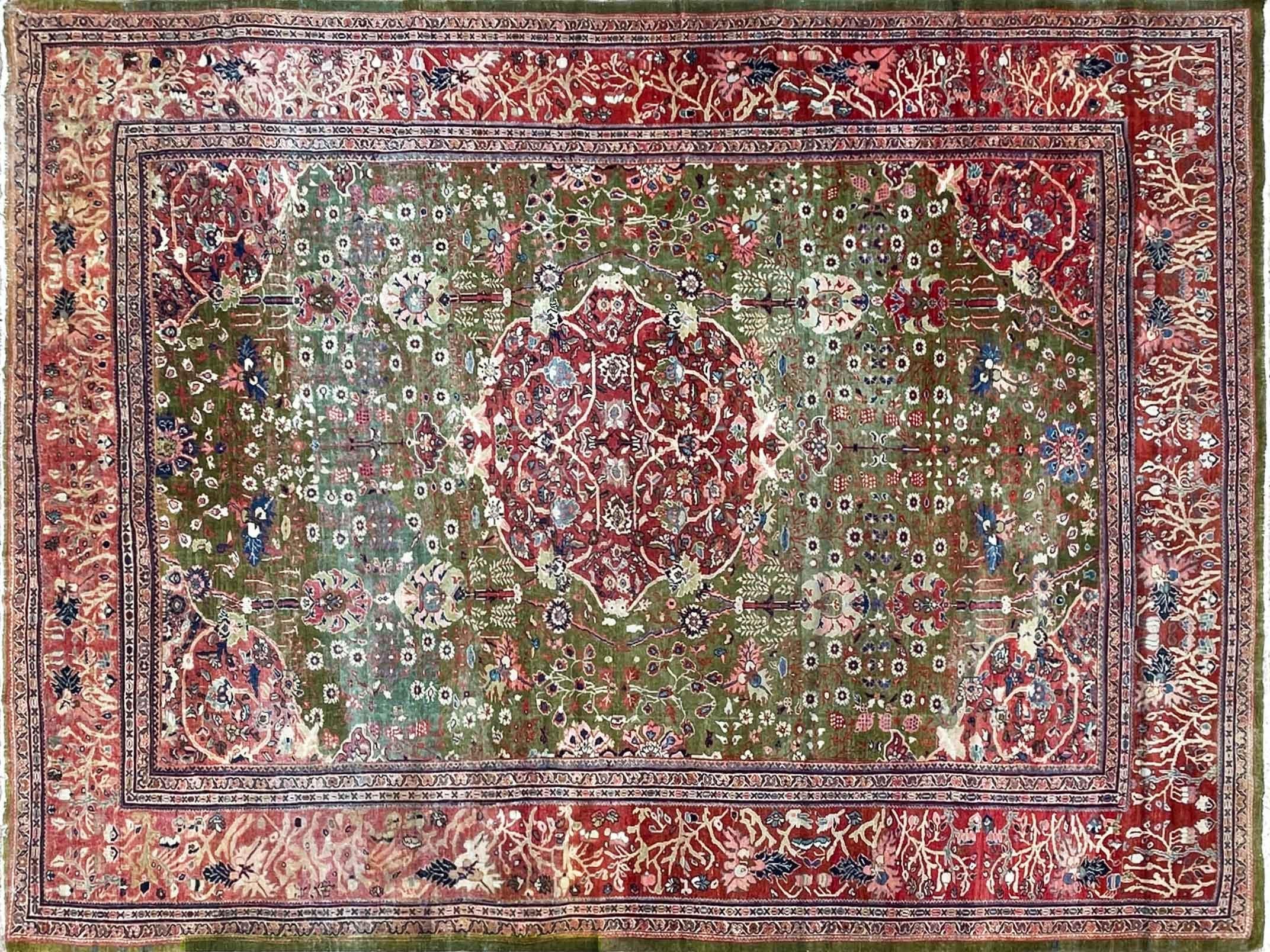 19th Century Antique Persian Sultanabad carpet, beneath The Ocean For Sale
