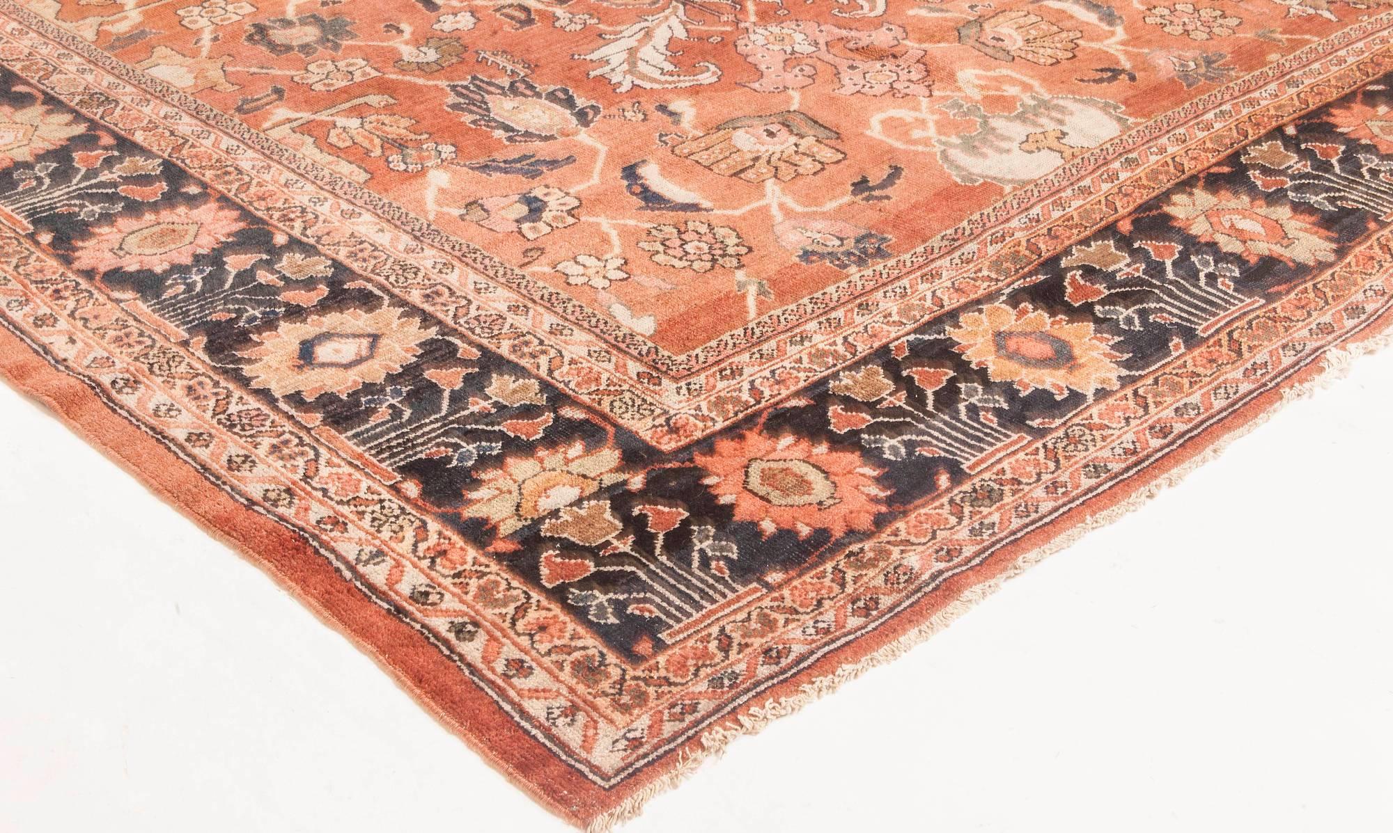 Wool Antique Persian Sultanabad Handwoven Rug For Sale