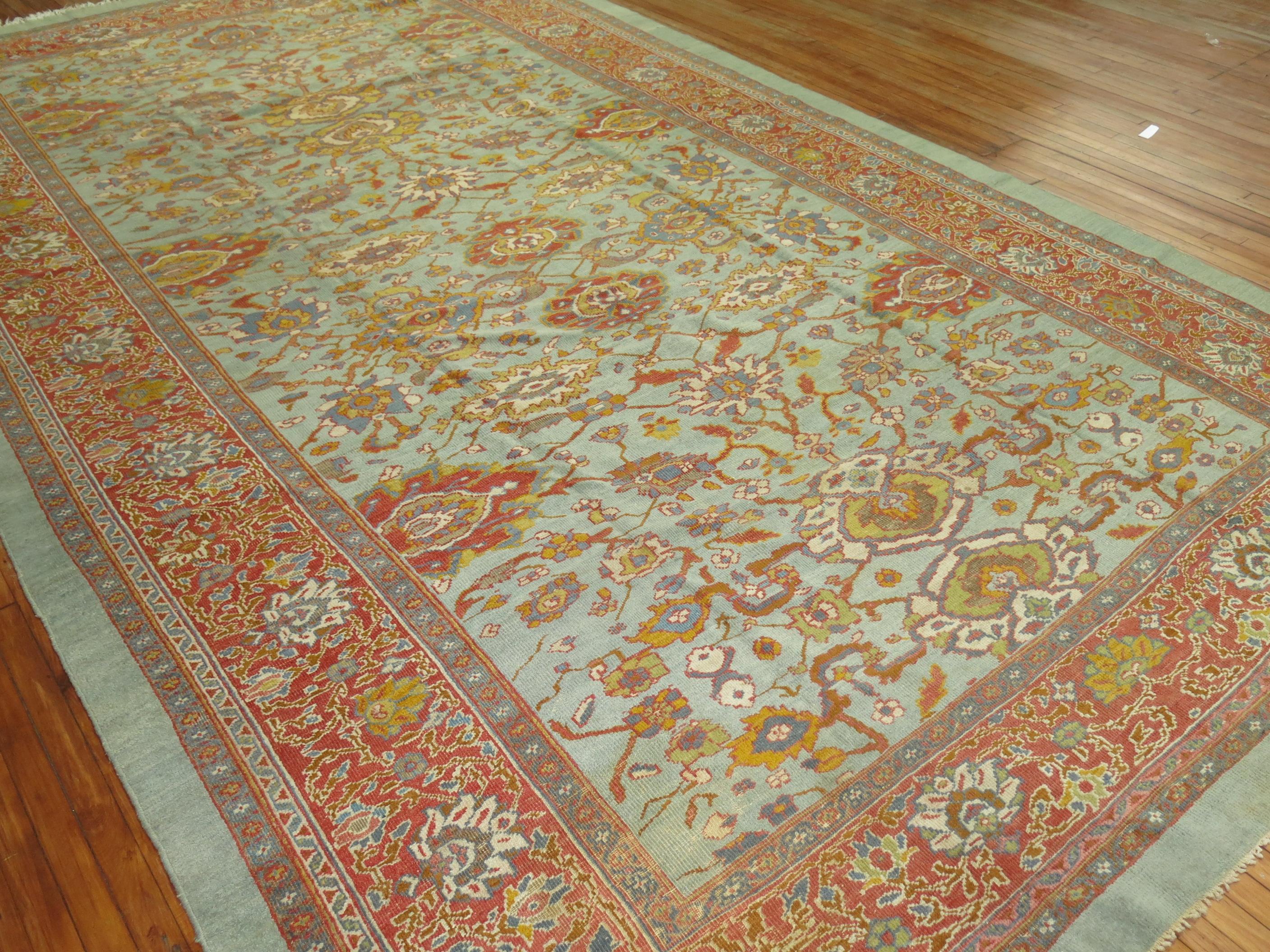 Wool Antique Persian Sultanabad Carpet