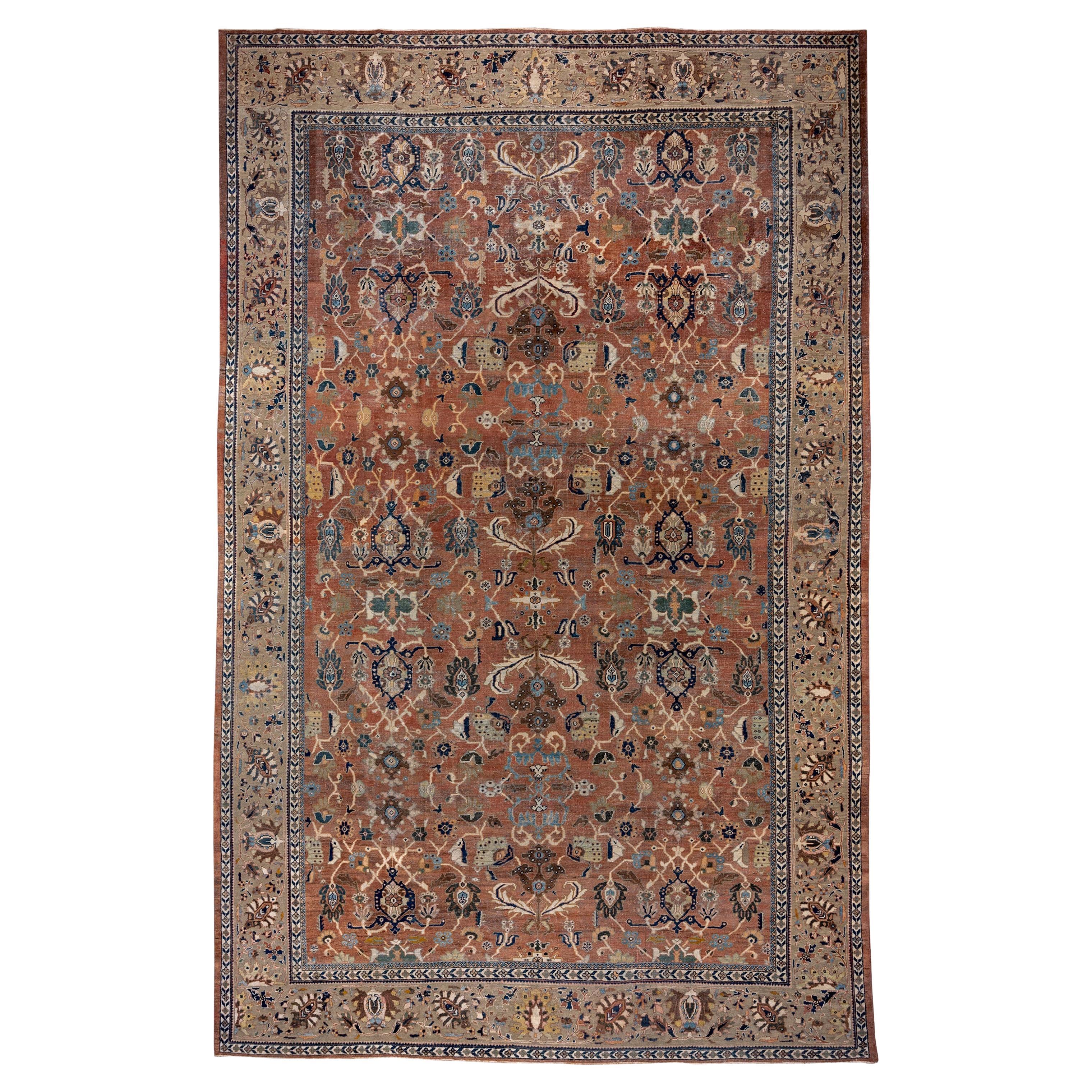 Antique Persian Sultanabad Carpet For Sale