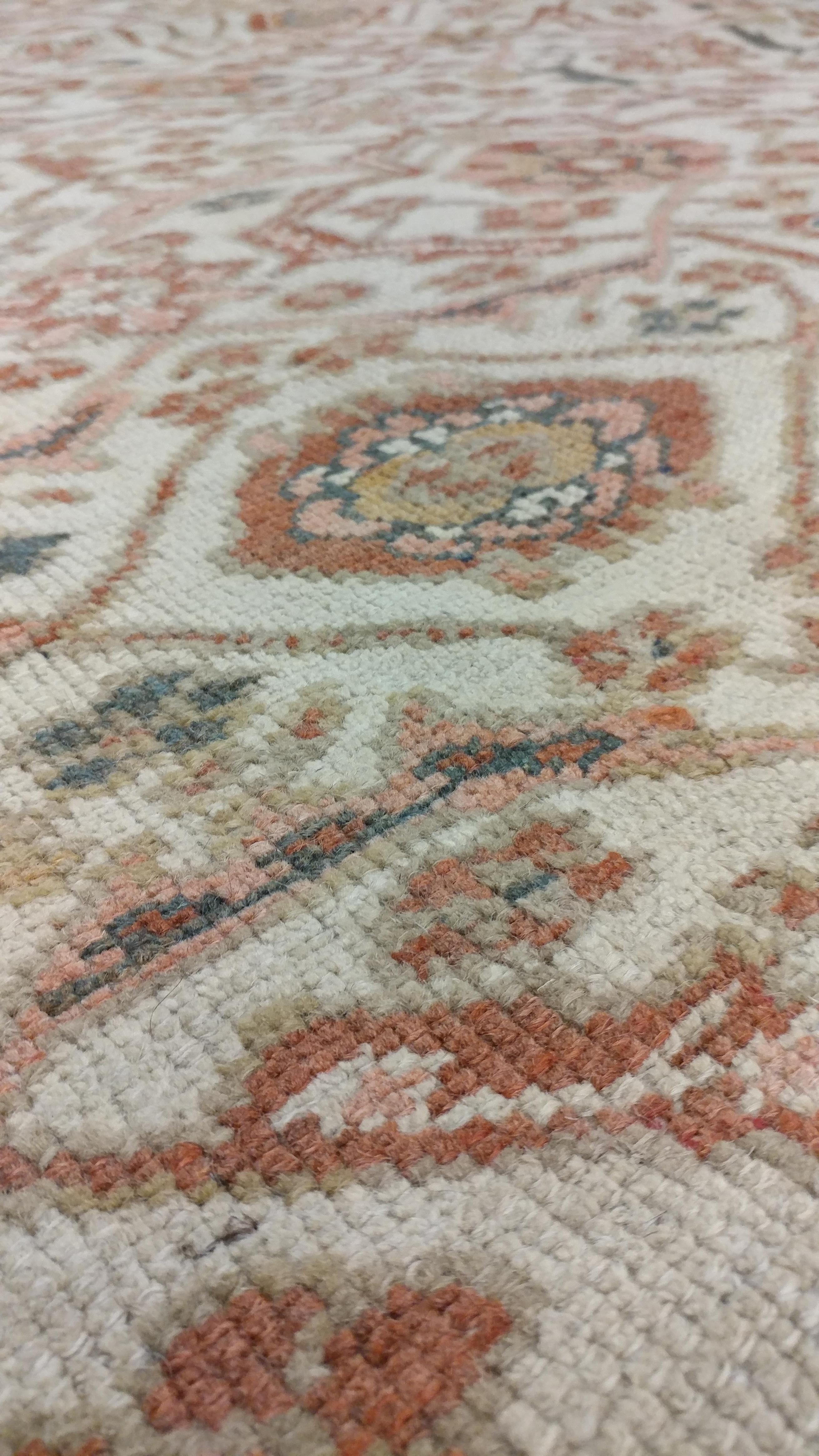 Antique Persian Sultanabad Carpet, Handmade Oriental Rug, Ivory, Gray and Taupe 2