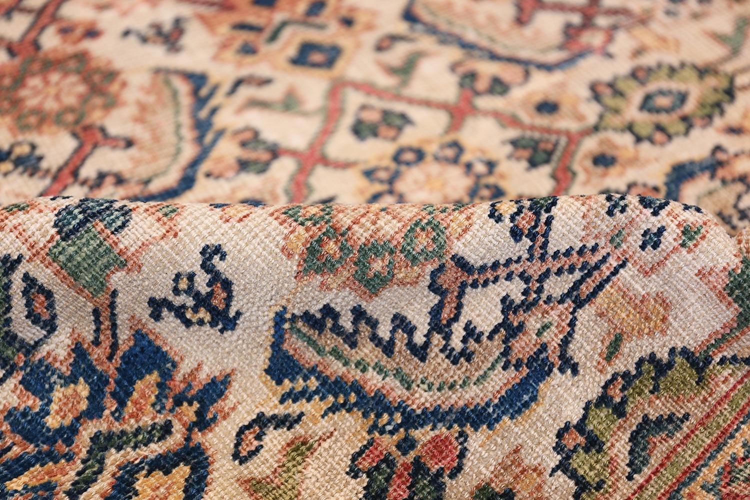 Hand-Knotted Antique Persian Sultanabad Carpet. Size: 8 ft x 10 ft 7 in (2.44 m x 3.23 m)