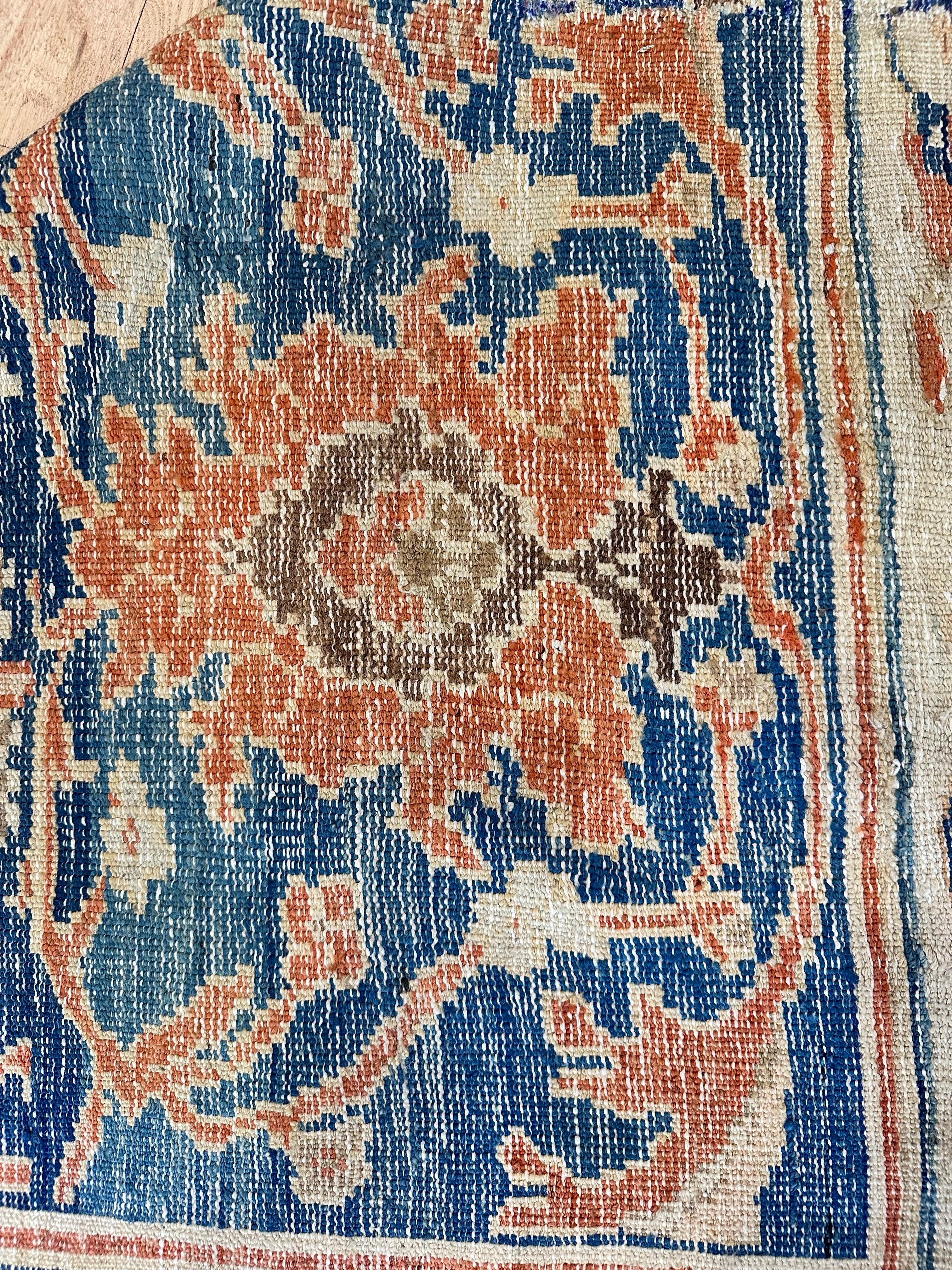 Antiker persischer Sultanabad Rugs, Wolle Elfenbein, Hellblau Orientteppich Handgeknüpft im Angebot 13