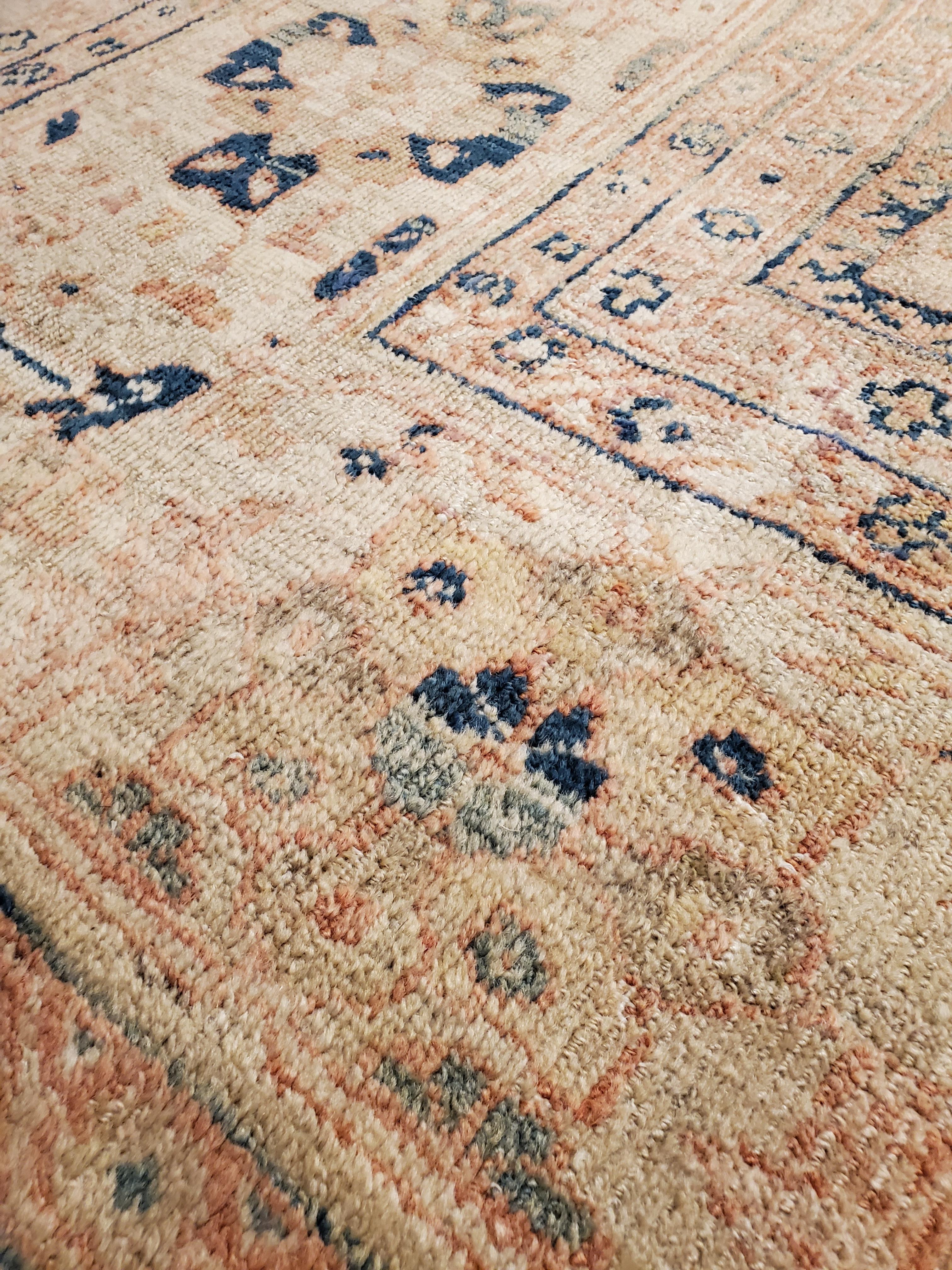 Antique Persian Sultanabad Carpet, Wool Ivory, Lt Blue Oriental Rug Hand Knotted For Sale 3