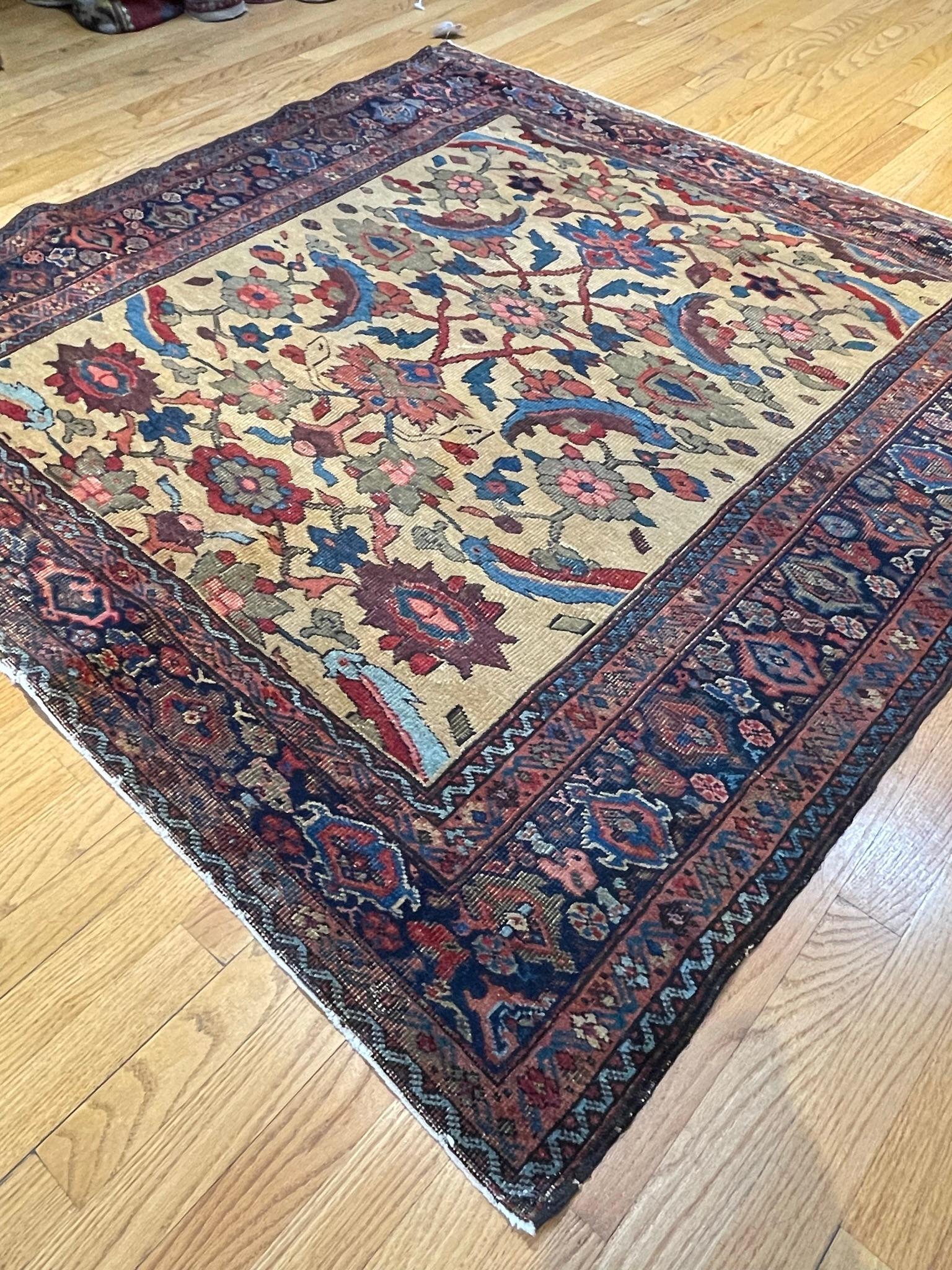 Vegetable Dyed Antique Persian Sultanabad, Circa 1900 For Sale