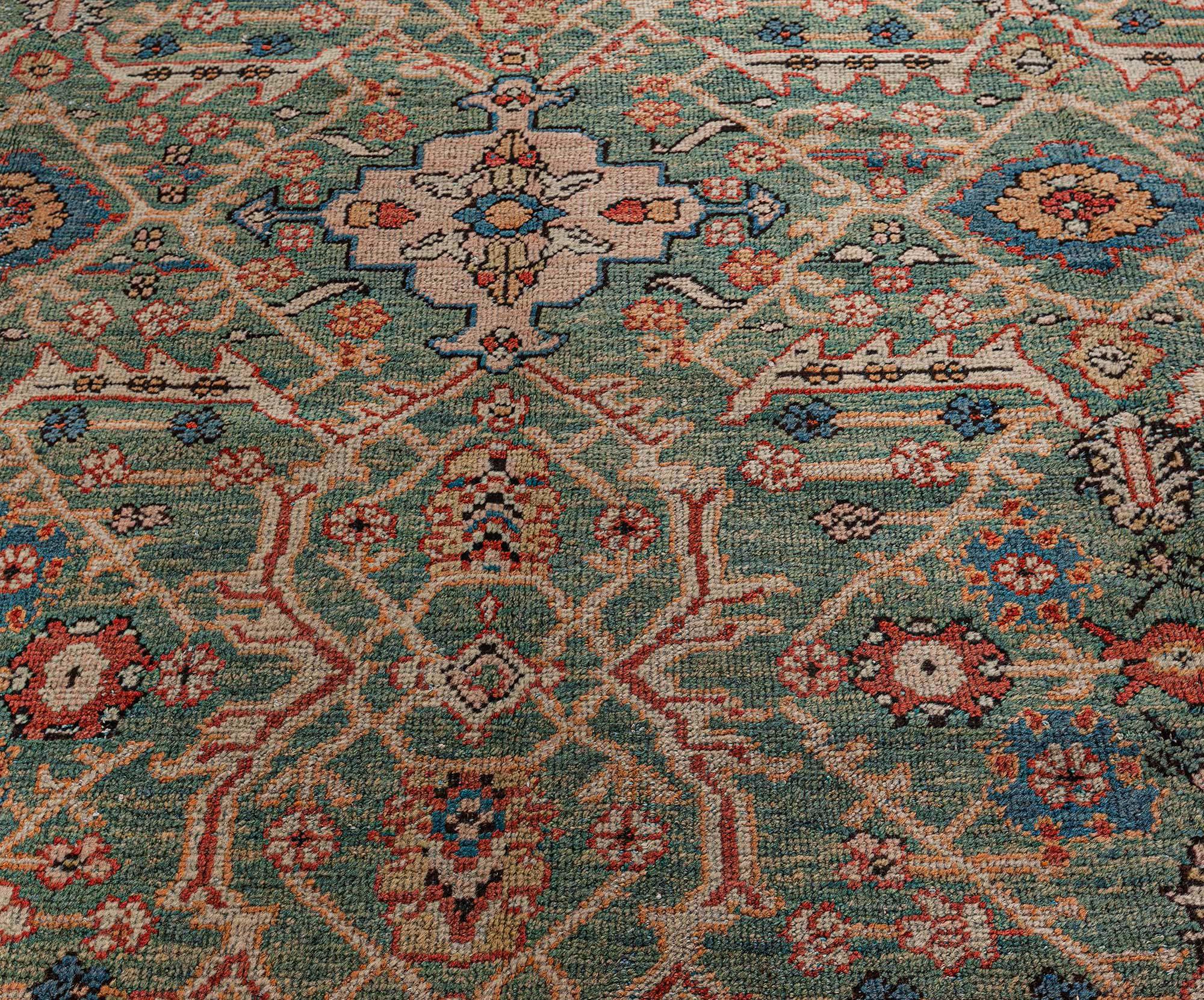 Ancien tapis persan Sultanabad en laine fait à la main
Taille : 8'10