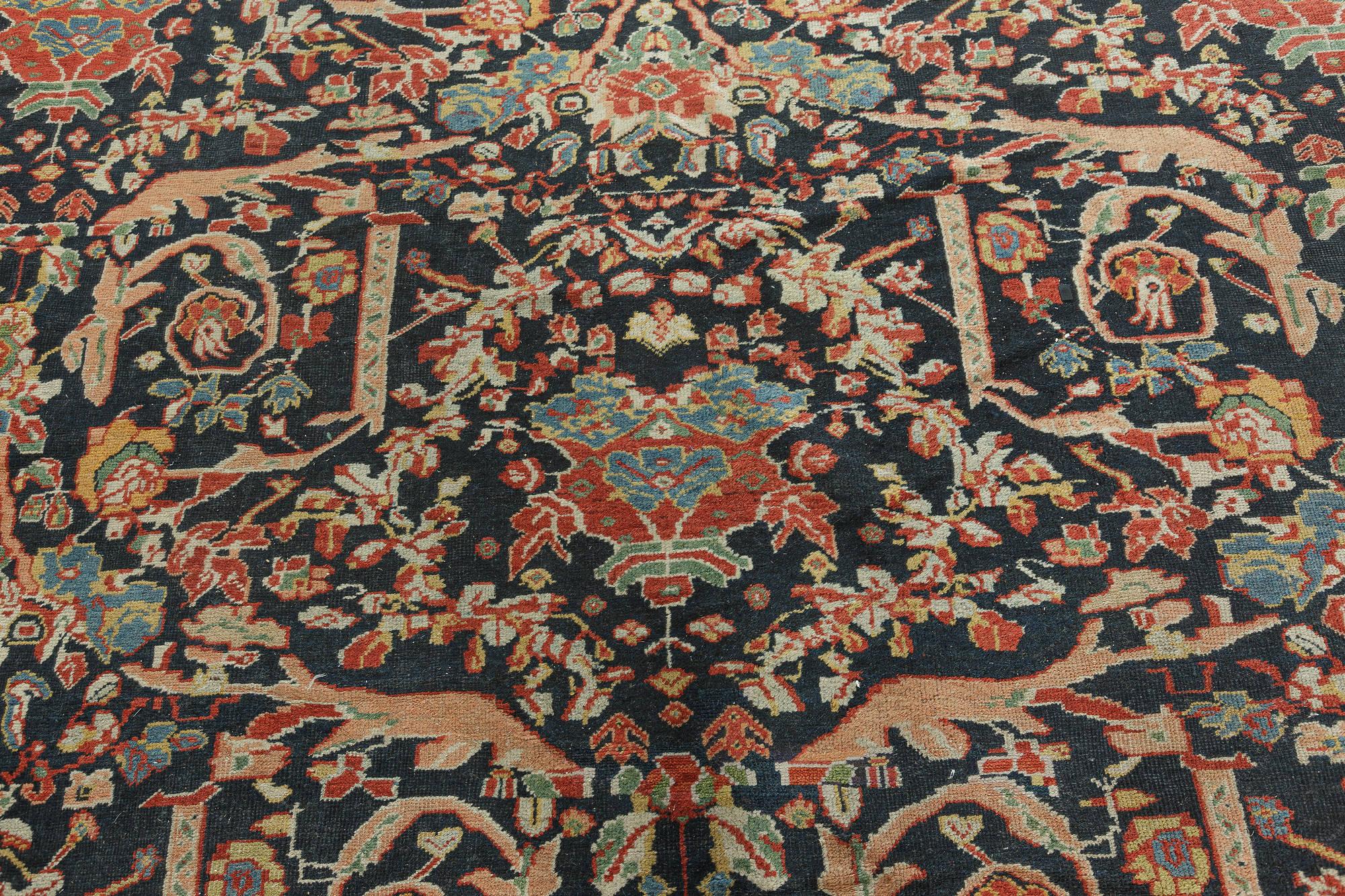 Antiquités - Tapis persan Sultanabad en laine fait à la main
Taille : 378 × 434 cm (12'5