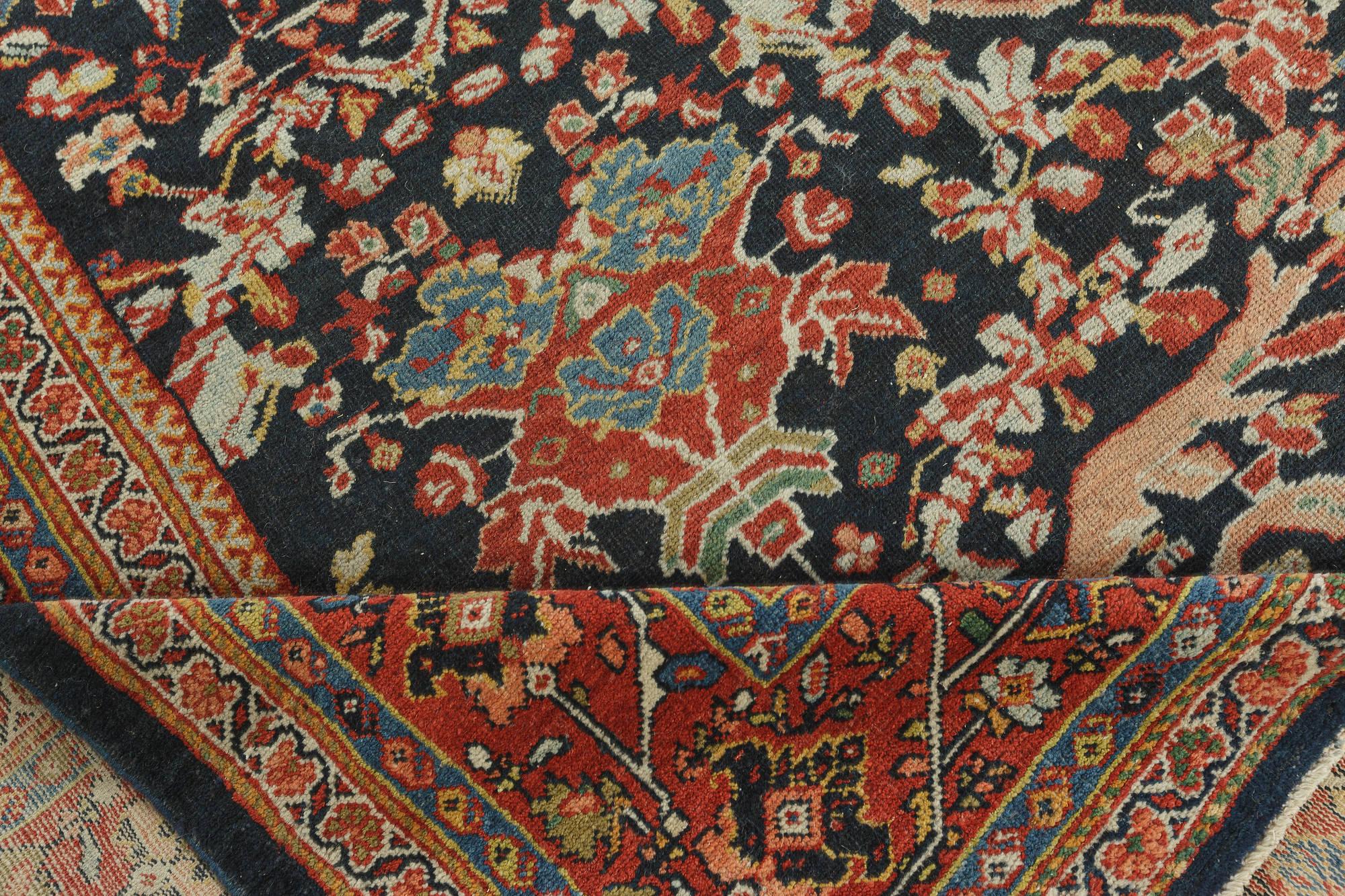 Hand-Knotted Antique Persian Sultanabad Handmade Wool Rug For Sale