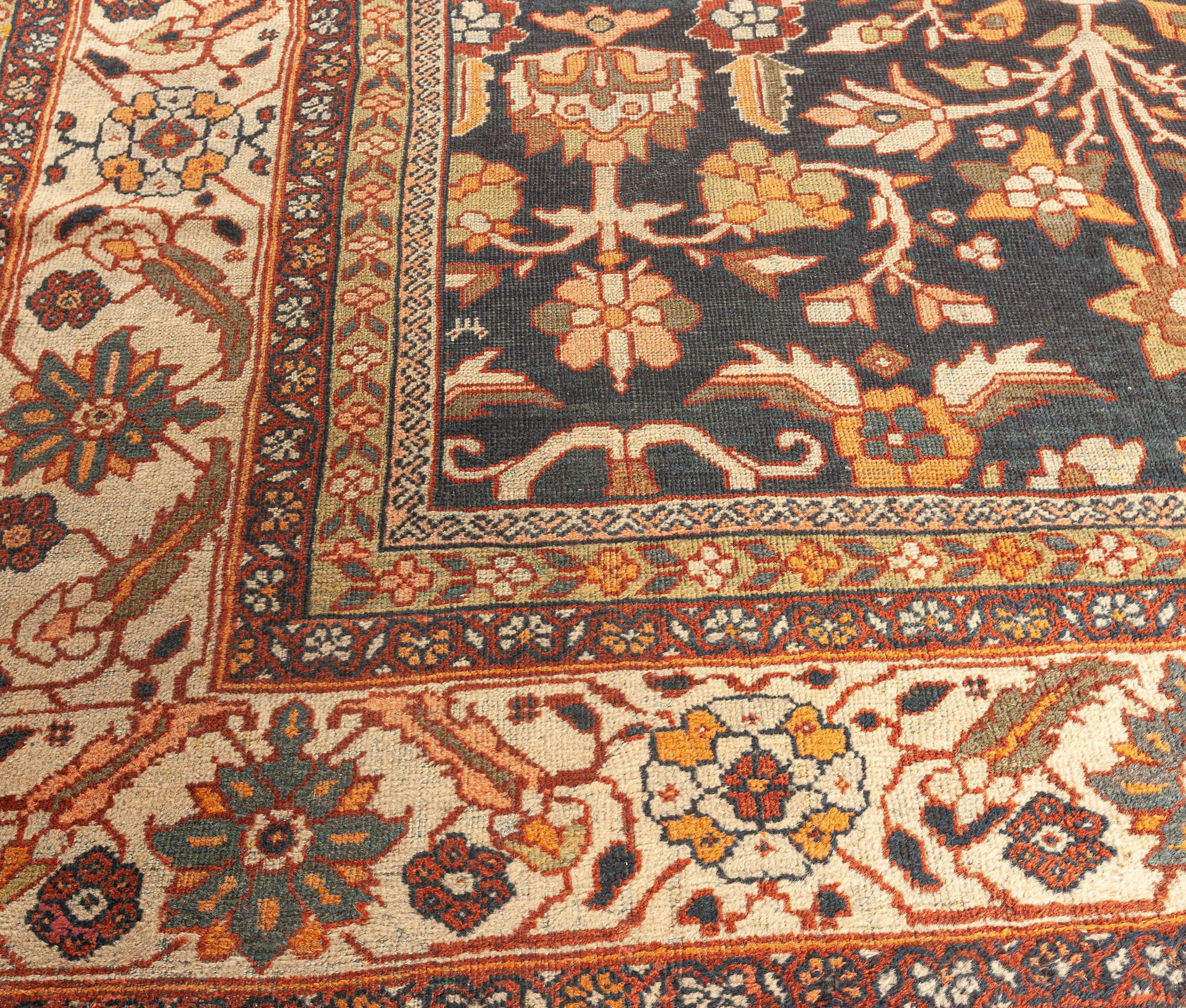 Antique Persian Sultanabad Handmade Wool Rug For Sale 2