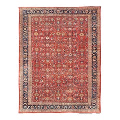 Antique Persian Sultanabad in Rust Red Background & Multi Colors 14'2 x 18'6