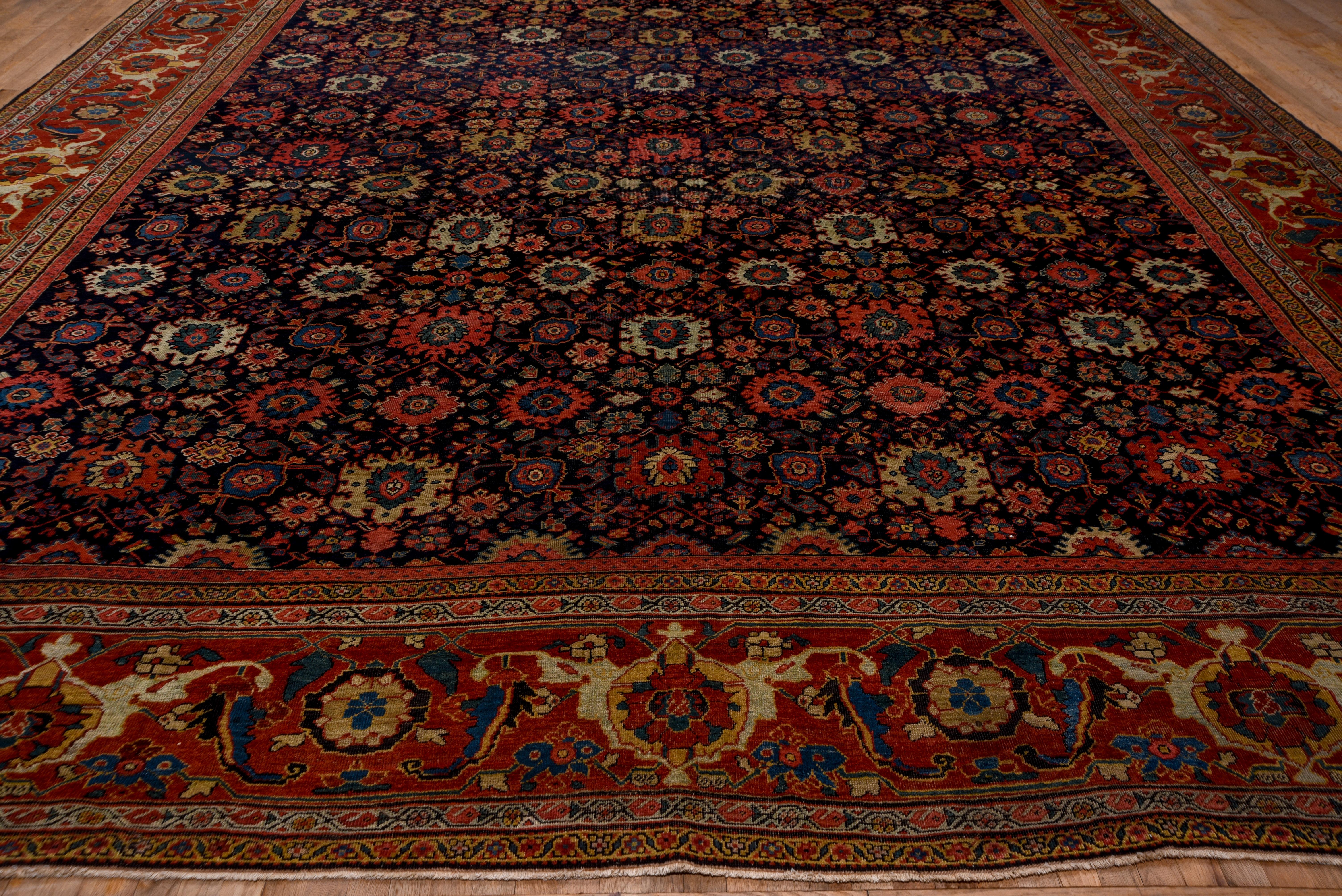 Wool Antique Persian Sultanabad Large Carpet, circa 1900s, Beautiful Colors For Sale