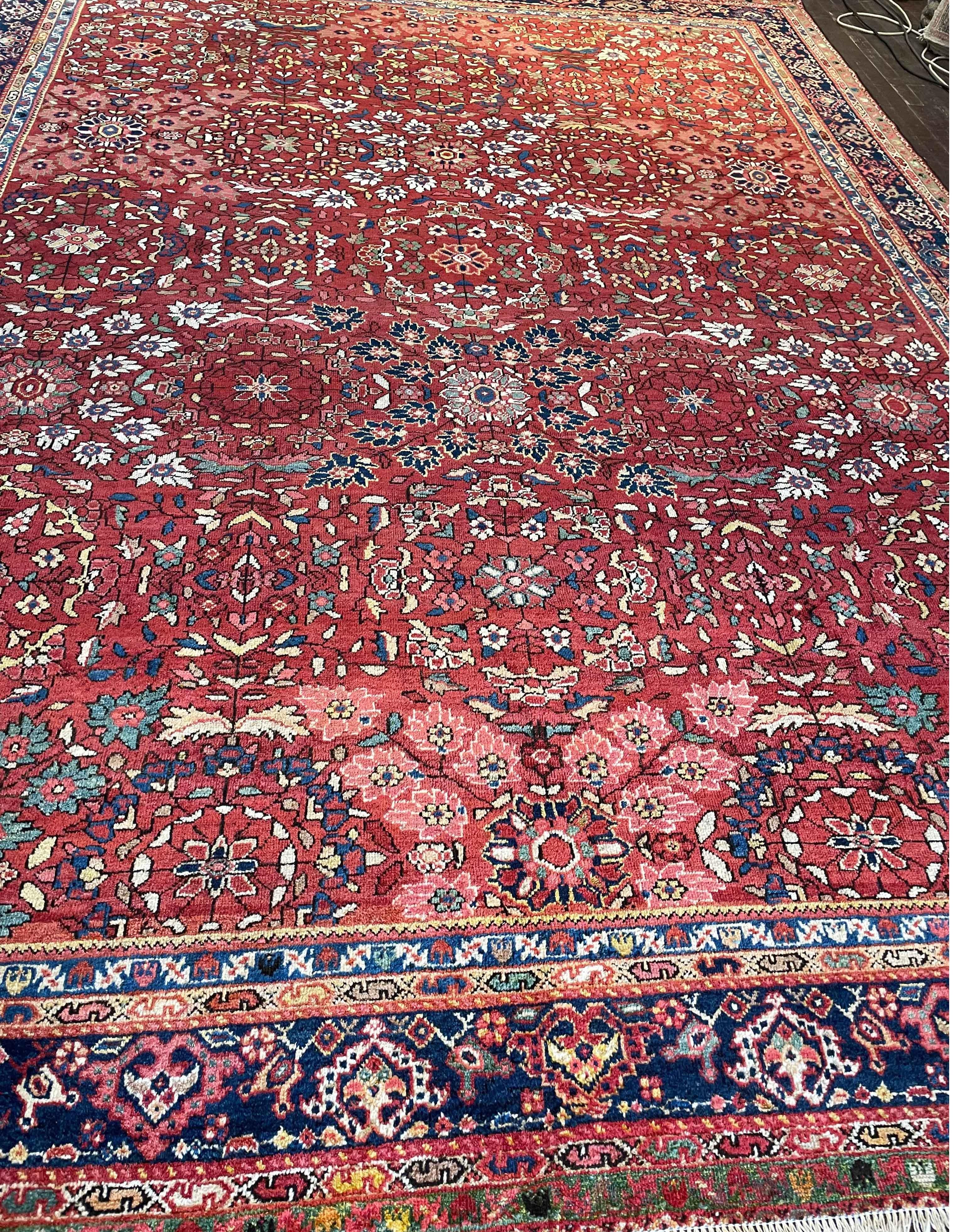 Hand-Knotted Antique Persian Sultanabad / Mahal, c-1900's 8'11