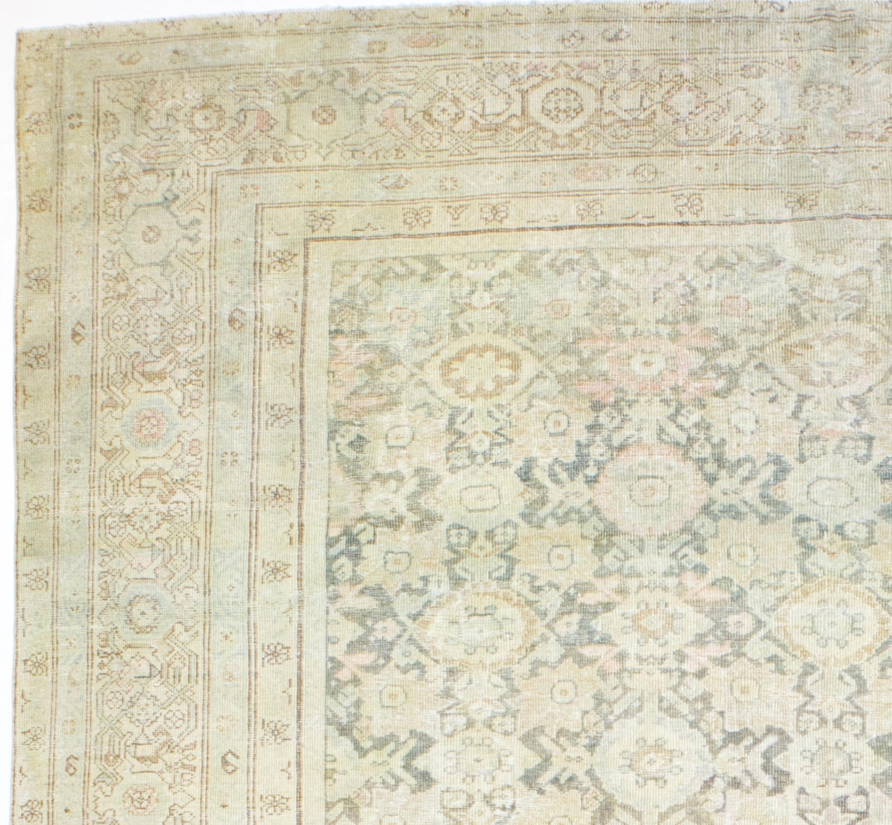 19th Century Antique Persian Sultanabad Mahal Rug 10’5