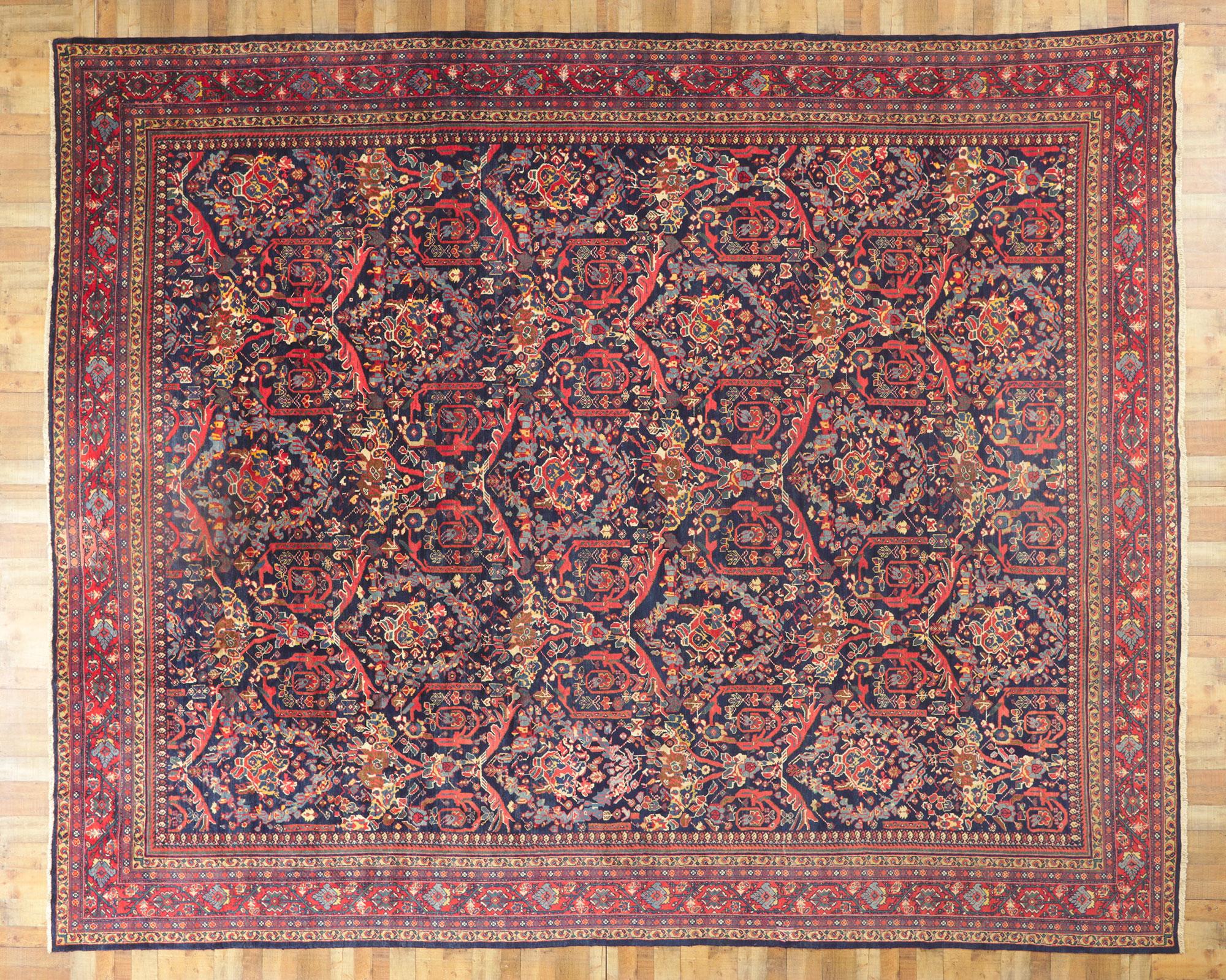 Antique Persian Sultanabad Mahal Rug Mustafavi Design, Hotel Lobby Size Carpet For Sale 4