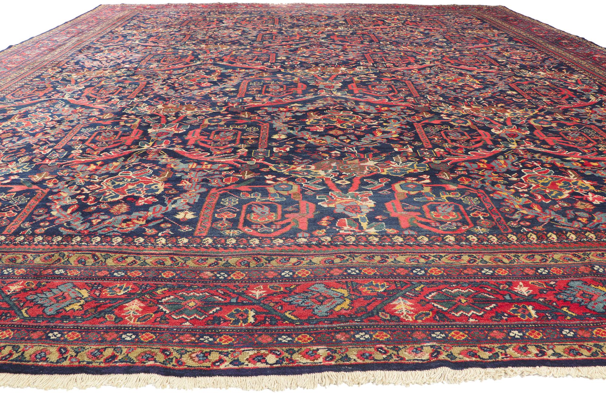 Hand-Knotted Antique Persian Sultanabad Mahal Rug Mustafavi Design, Hotel Lobby Size Carpet For Sale